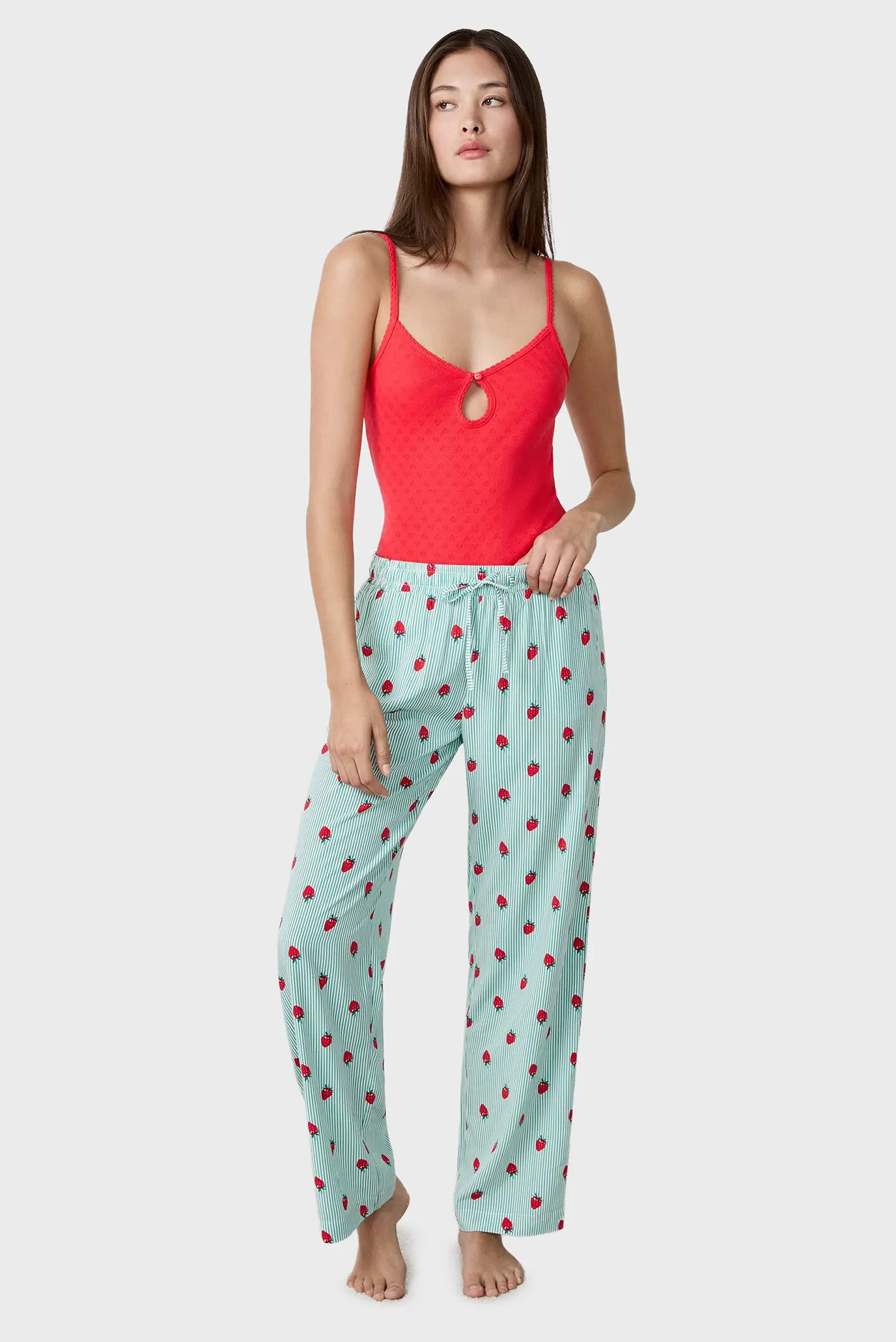 Женские мятные брюки с узором CAPRESE 5