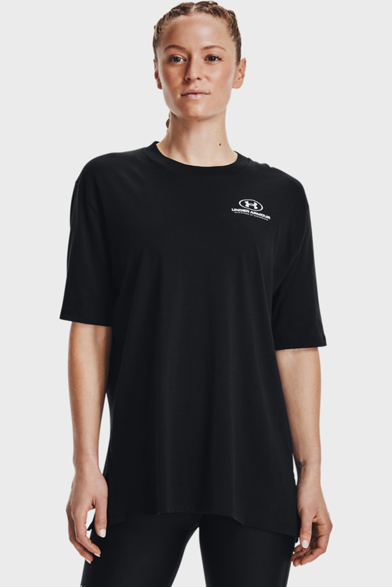 Жіноча чорна футболка Oversized Graphic SS-BLK 1