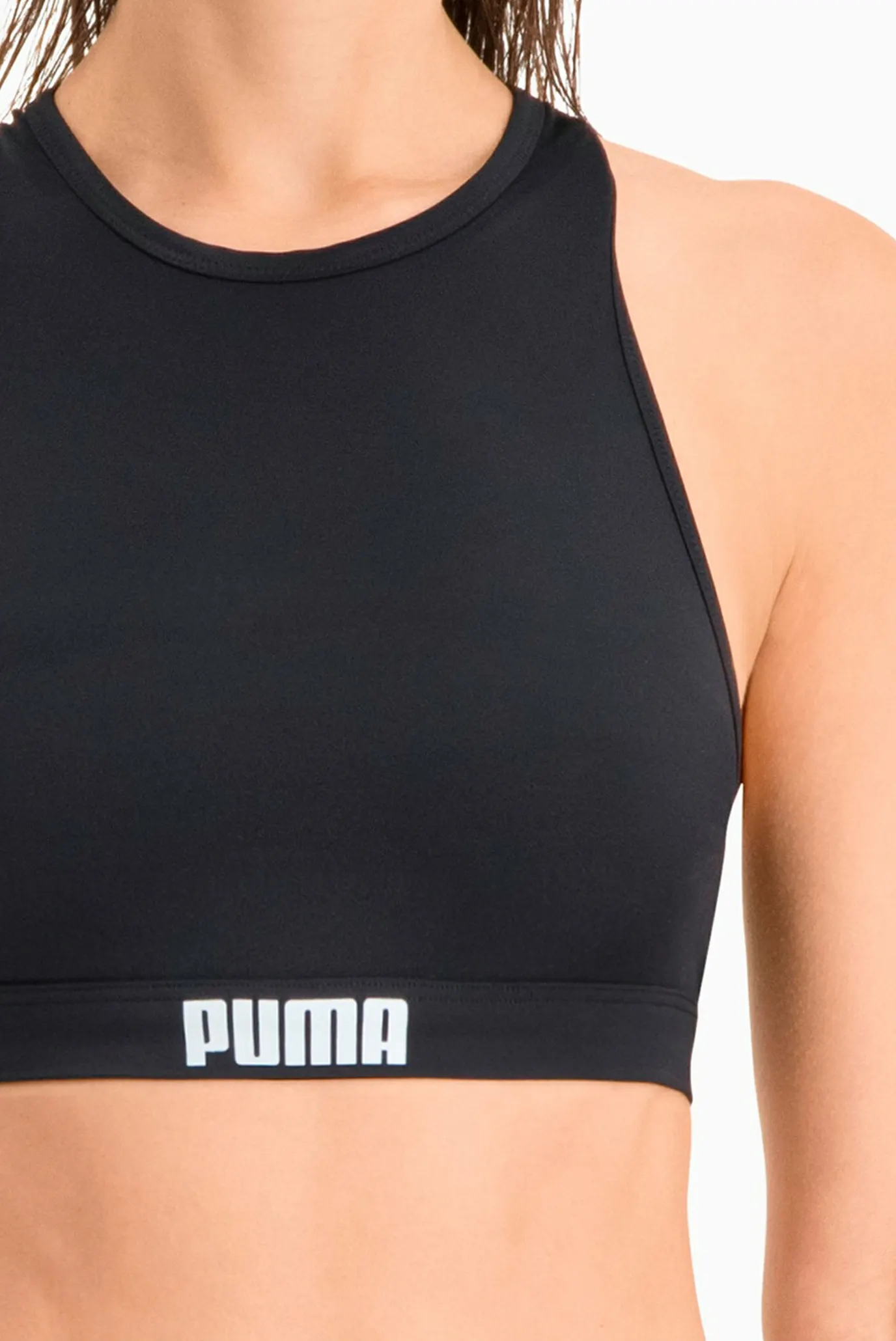 Женский черный топ от купальника PUMA Swim Women Racerback Swim Top 2