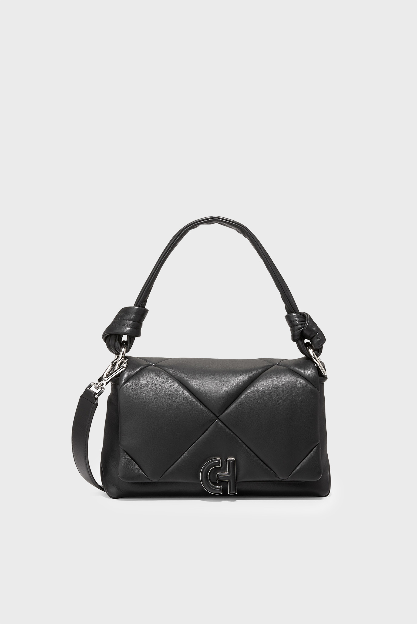 Женская черная кожаная сумка Quilted Shoulder Bag 1