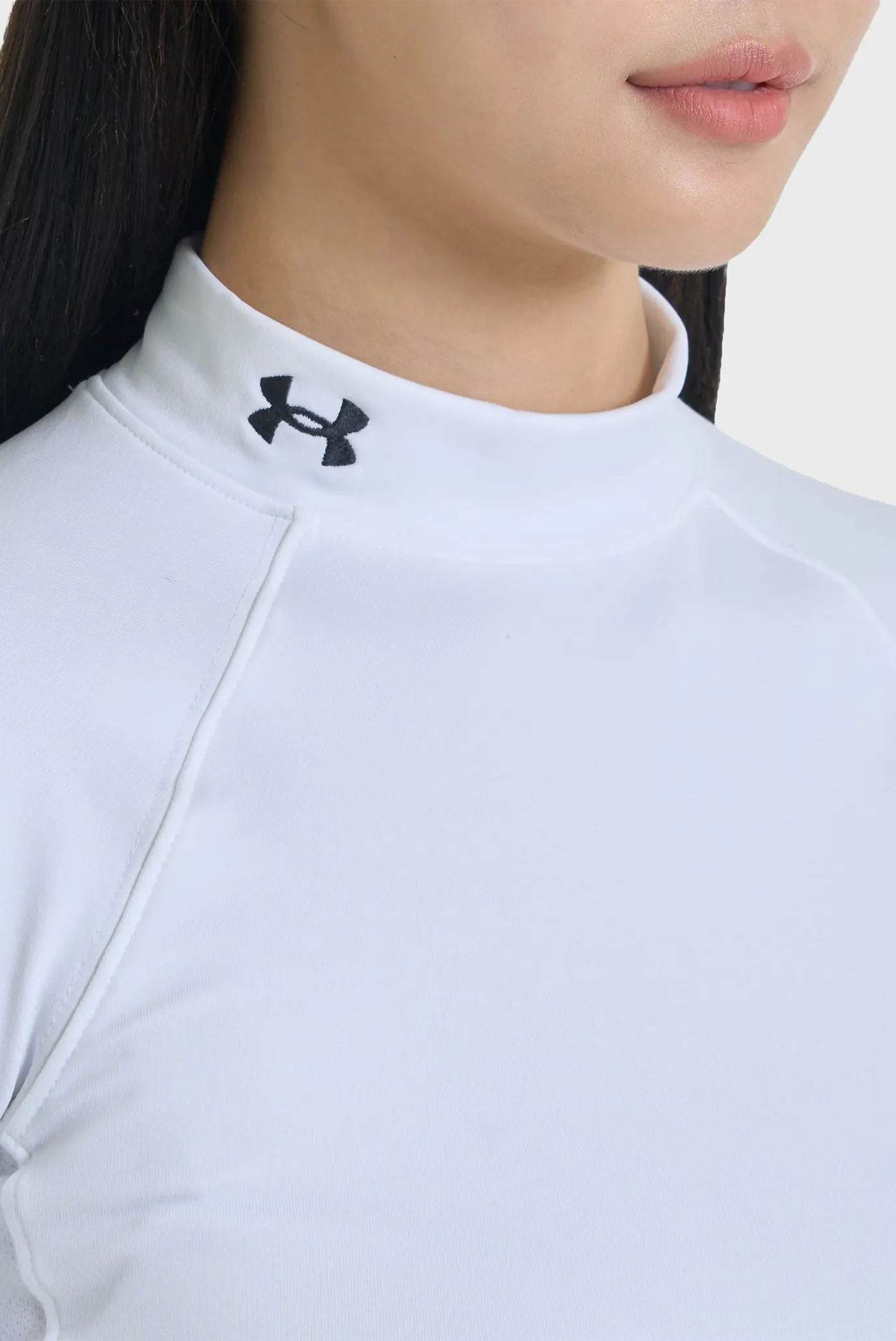 Жіночий білий лонгслів UA CG Authentics Mockneck 6