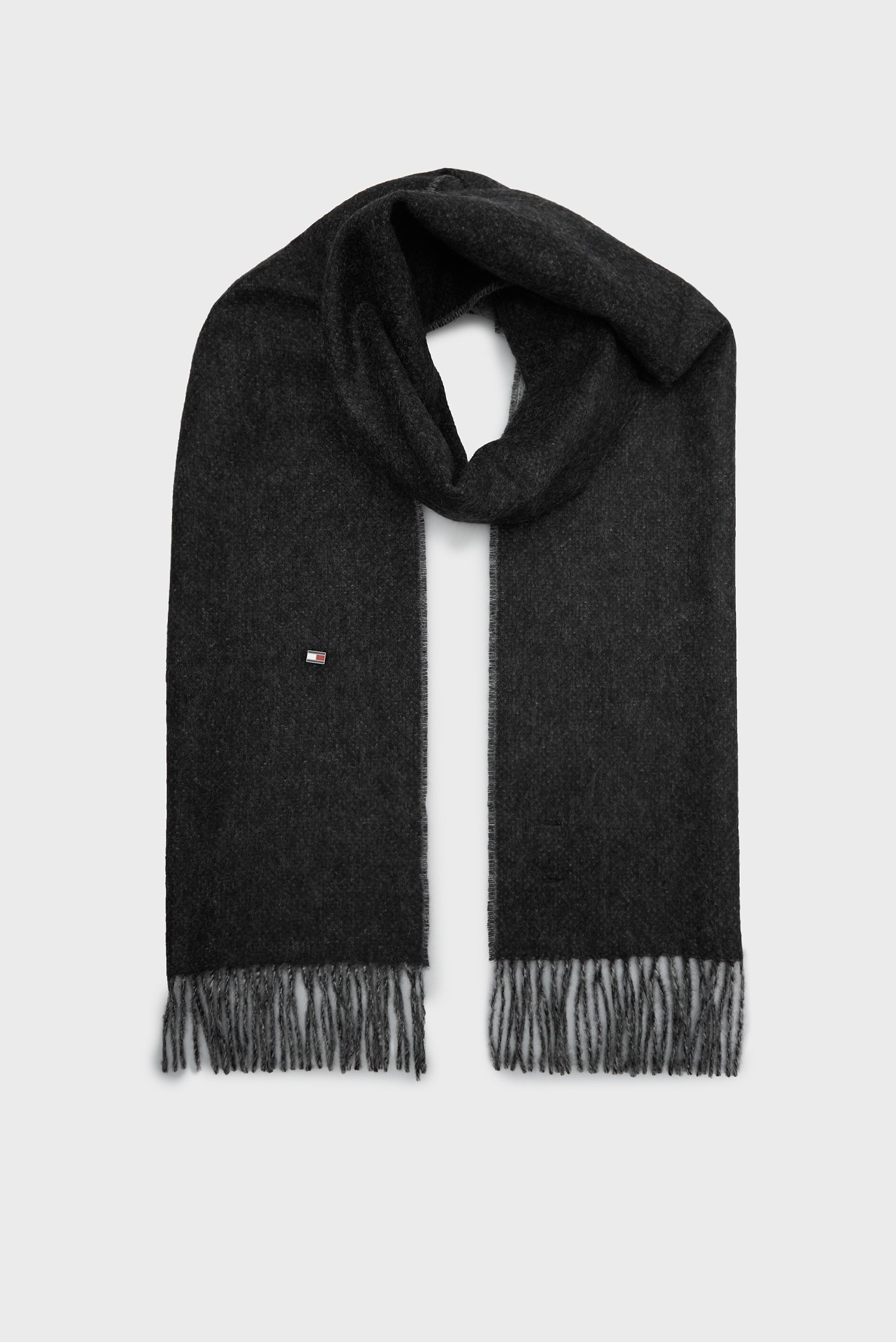 Чоловічий чорний кашеміровий шарф TH CASHMERE PLAQUE SCARF 1