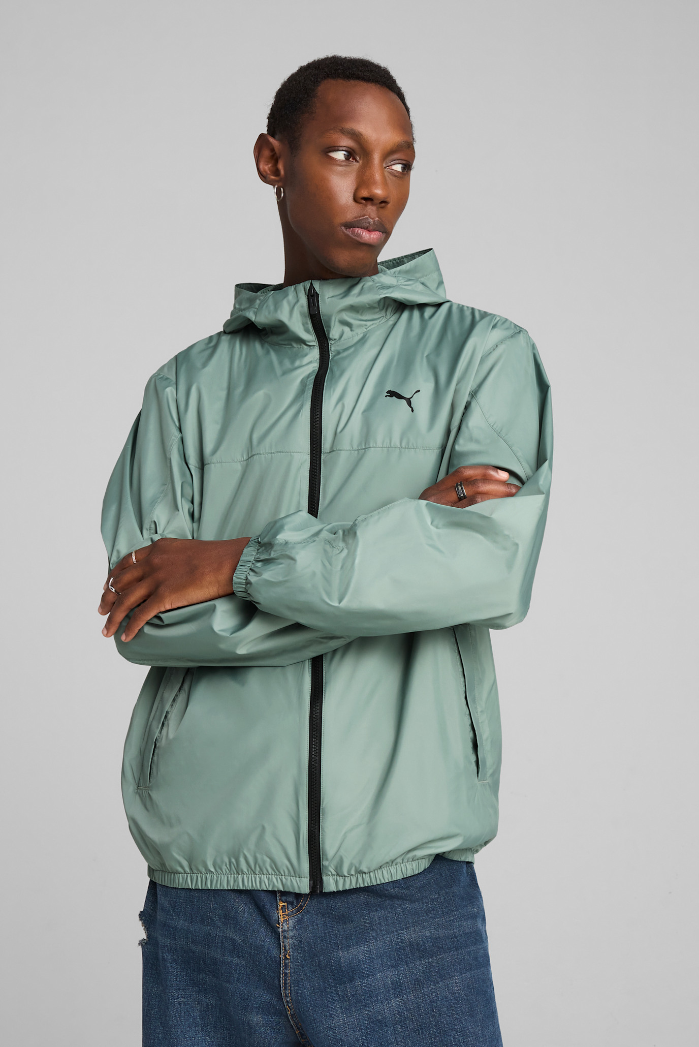 Мужская мятная ветровка Essentials Regular Windbreaker Men 1