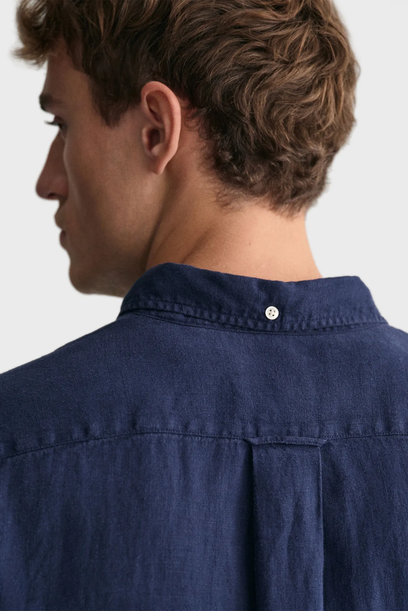 Мужская темно-синяя льняная рубашка REG GMNT DYED LINEN 5