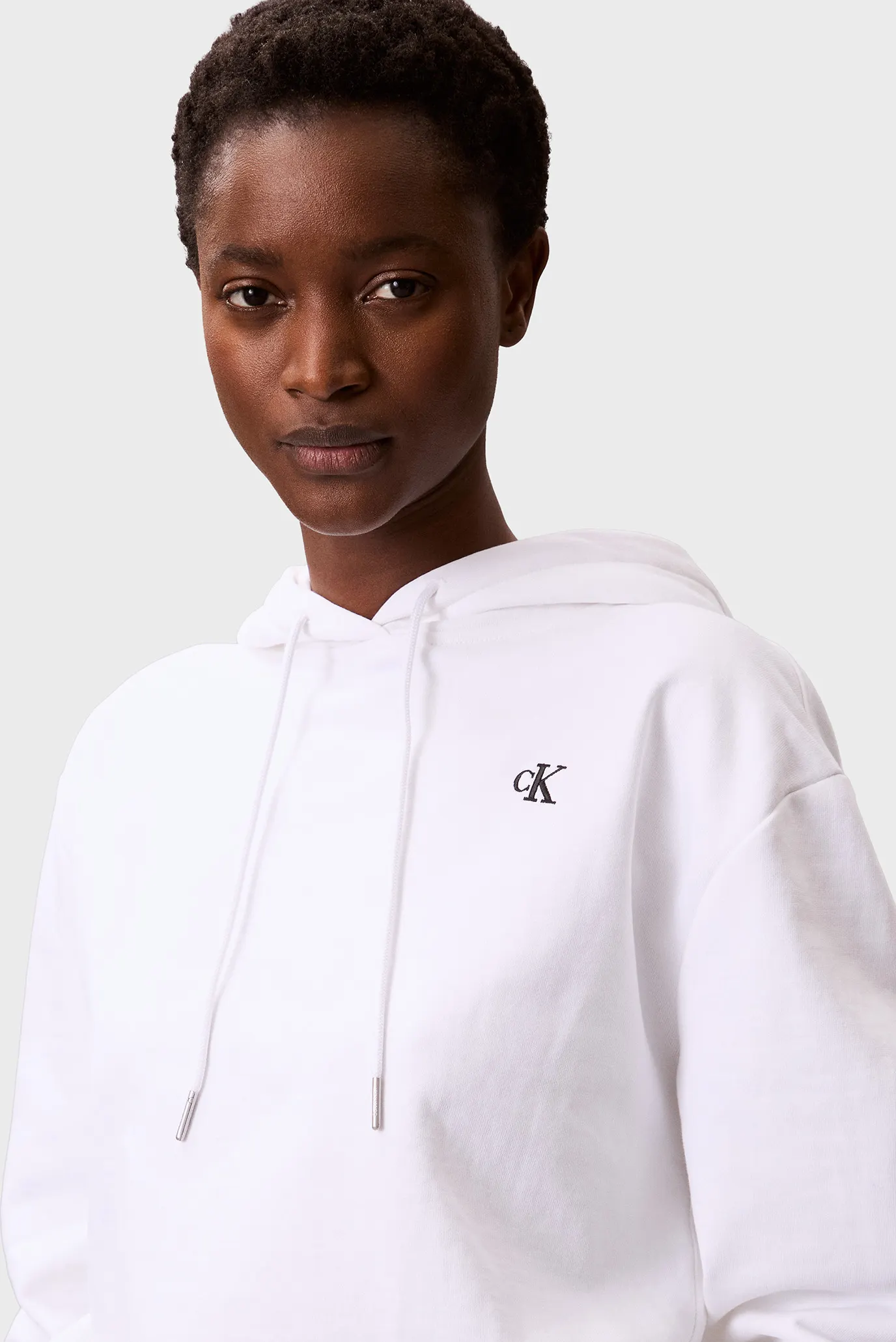 Женское белое худи MONOGRAM TERRY 4