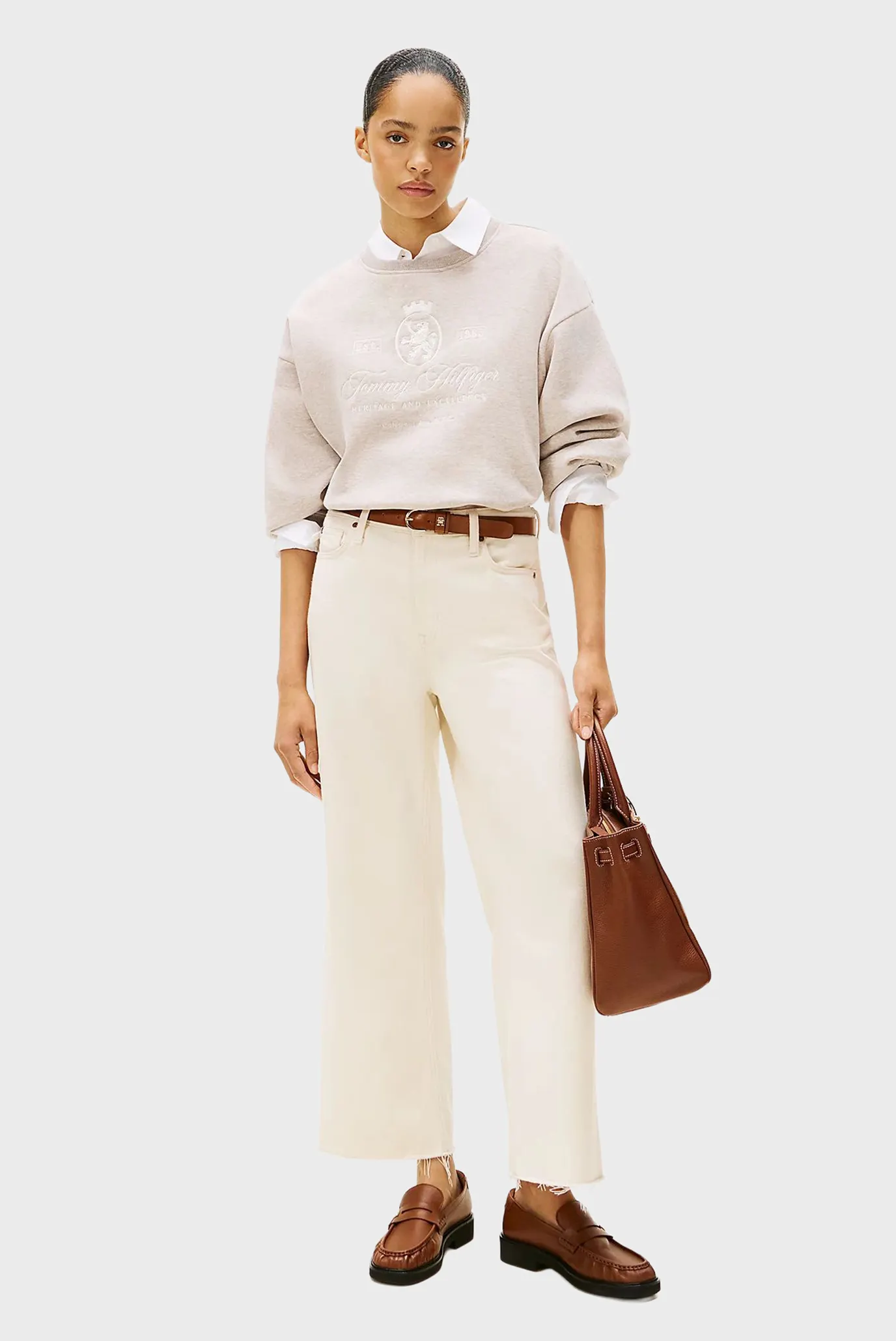 Жіночий світло-сірий світшот VARSITY 2