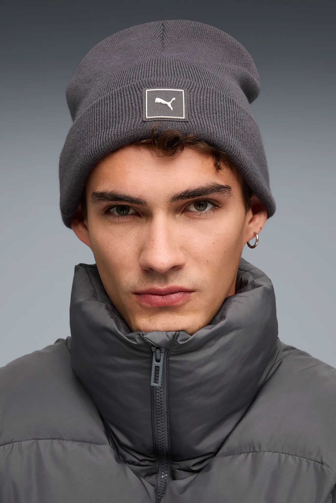 Темно-серая шапка Wardrobe Essentials High Crown Beanie 2