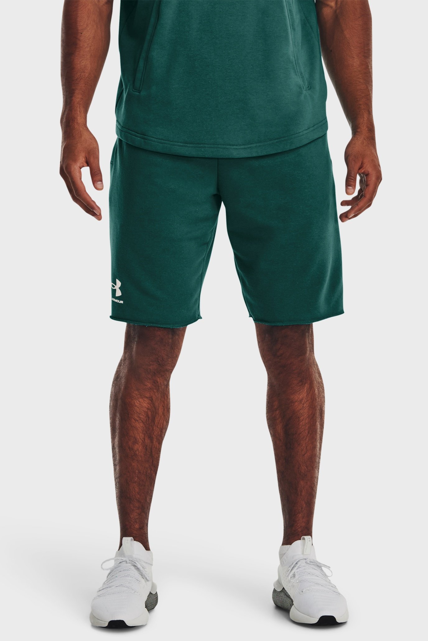 Мужские зеленые шорты UA RIVAL TERRY SHORT 1