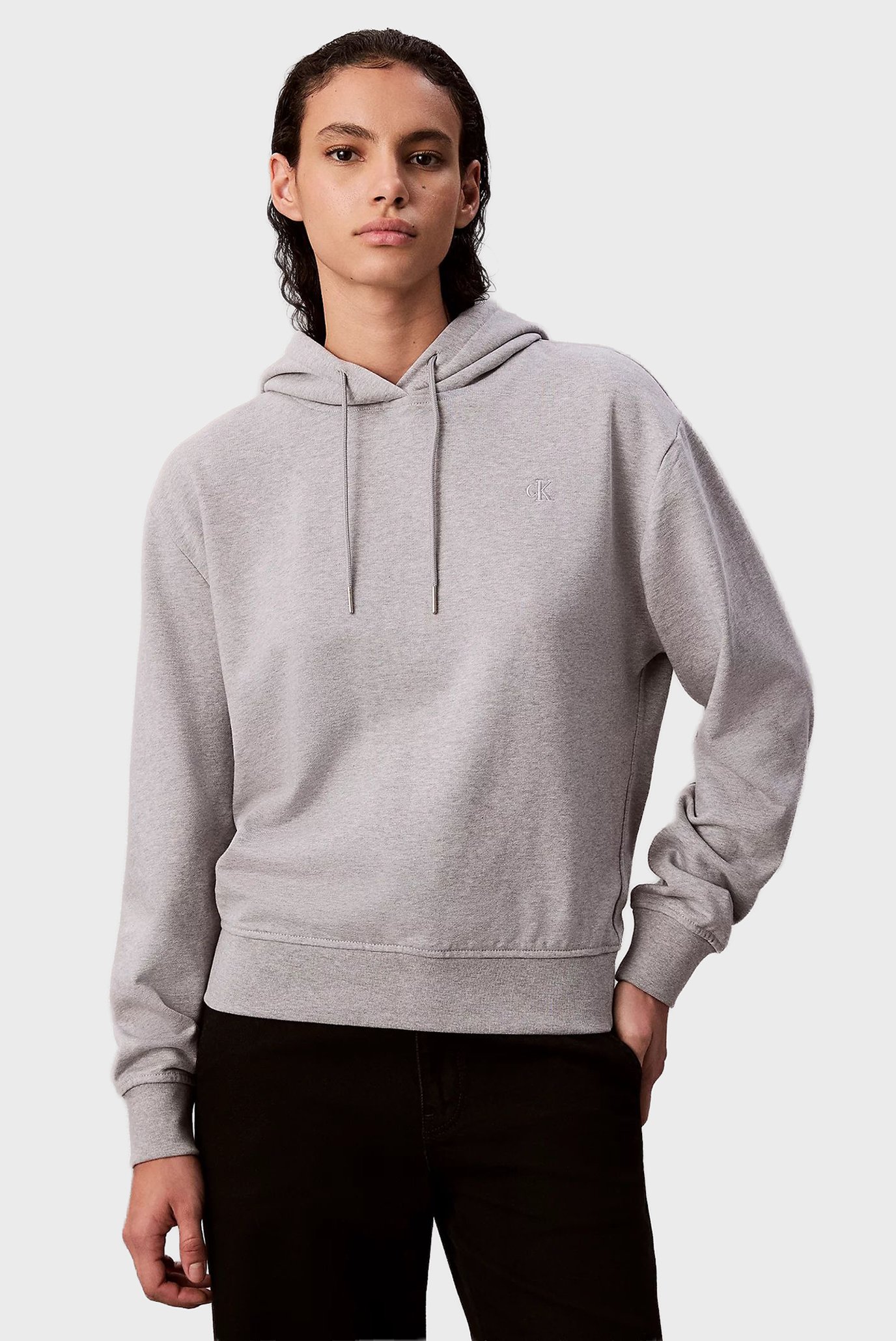 Женское серое худи MONOGRAM TERRY Серый M Calvin Klein Jeans LV047C224G Женское серое худи MONOGRAM TERRY Серый M Calvin Klein Jeans LV047C224G