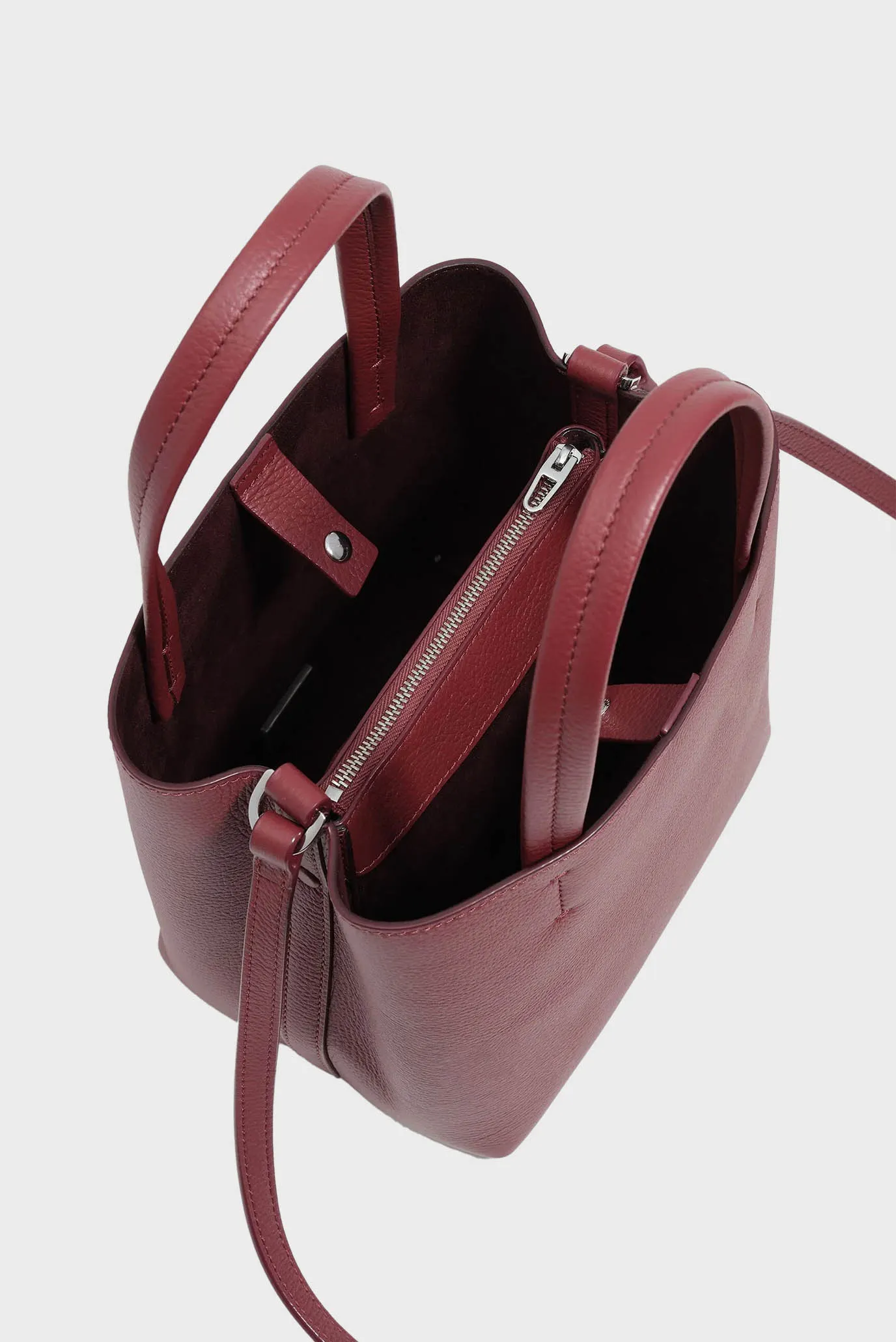 Женская бордовая кожаная сумка 4