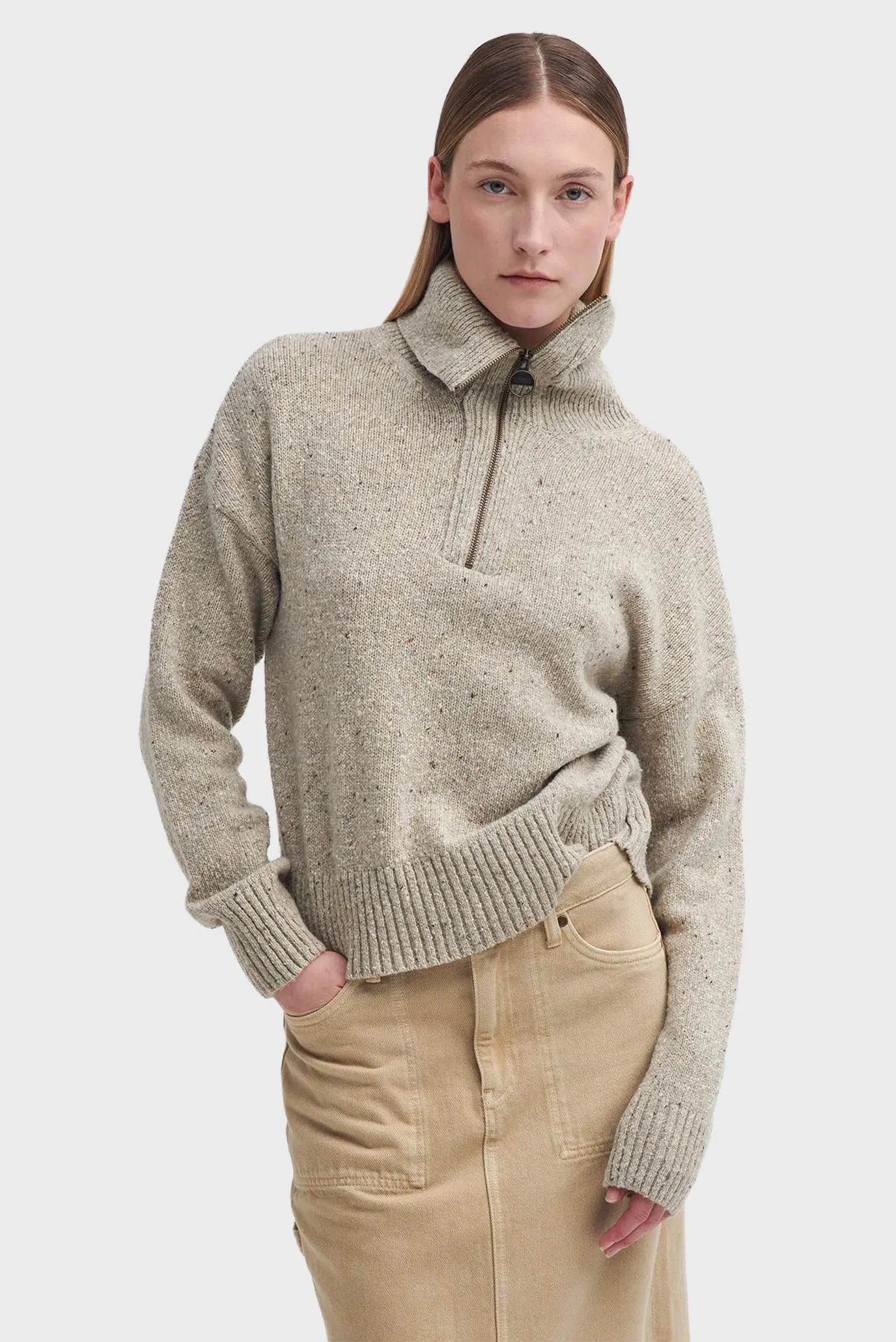 Женская бежевая шерстяная кофта 1