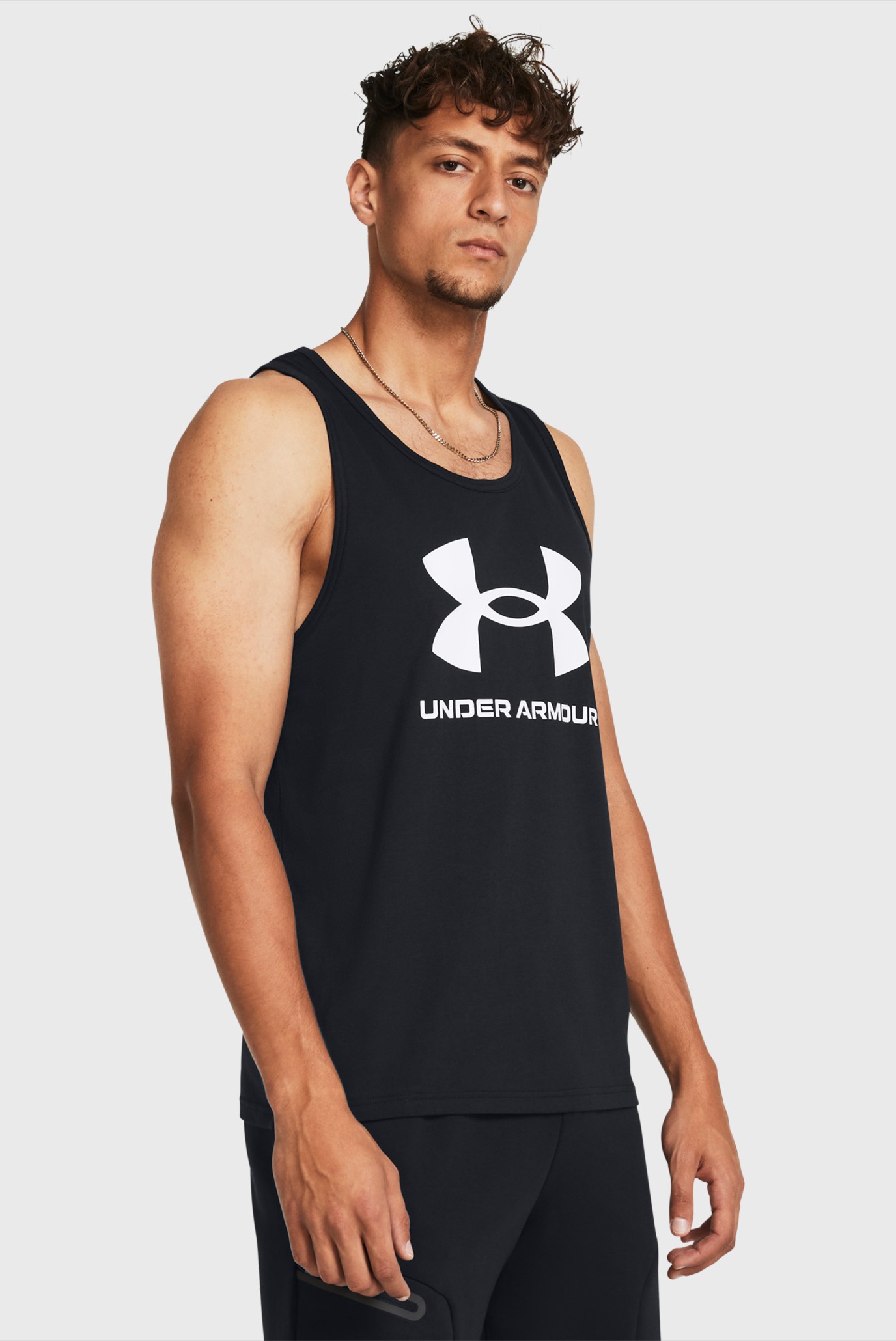 Мужская черная майка UA SPORTSTYLE LOGO TANK Черный M Under Armour 1382883-001 Мужская черная майка UA SPORTSTYLE LOGO TANK Черный M Under Armour 1382883-001