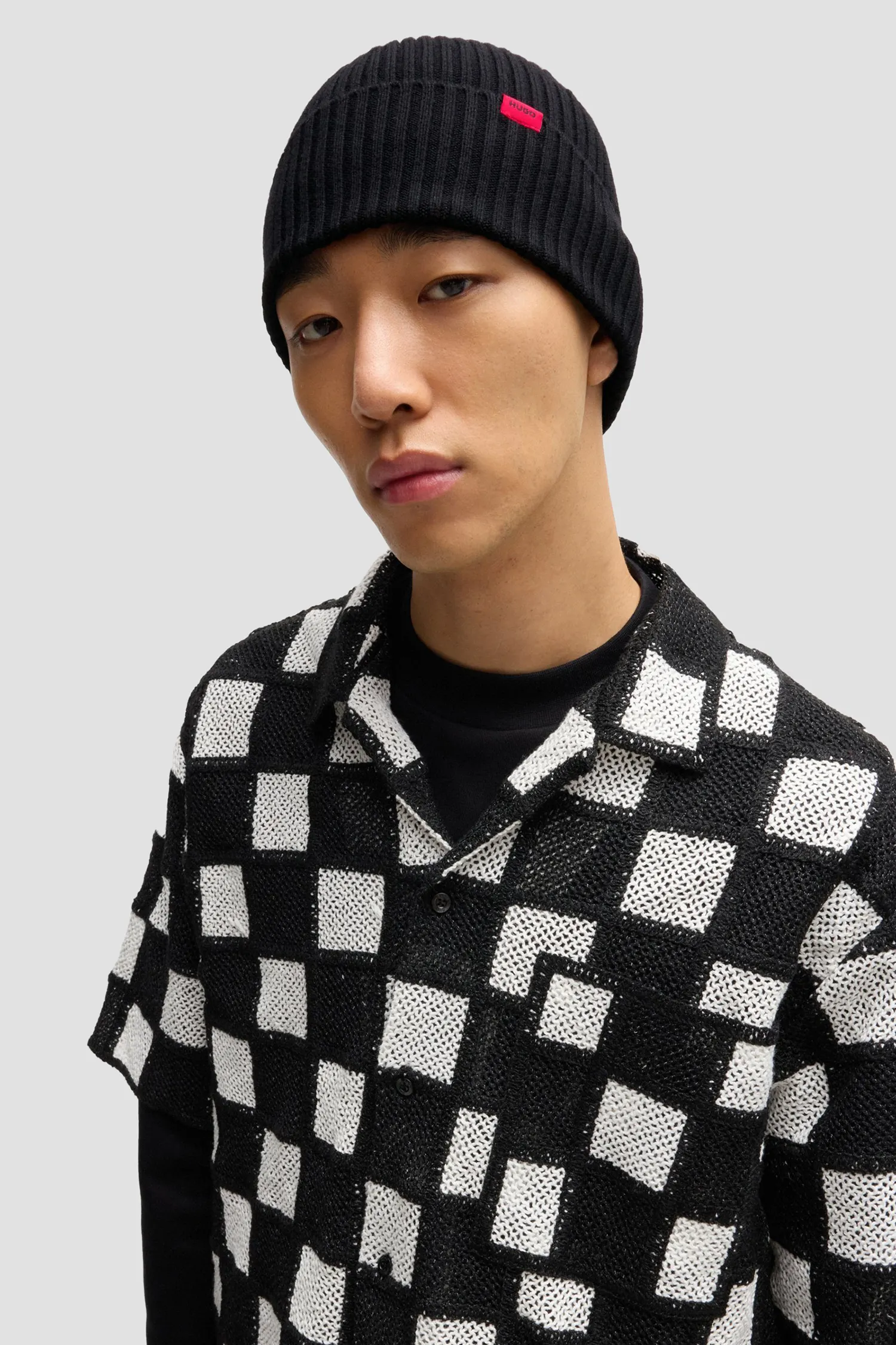 Чоловіча чорна вовняна шапка 5