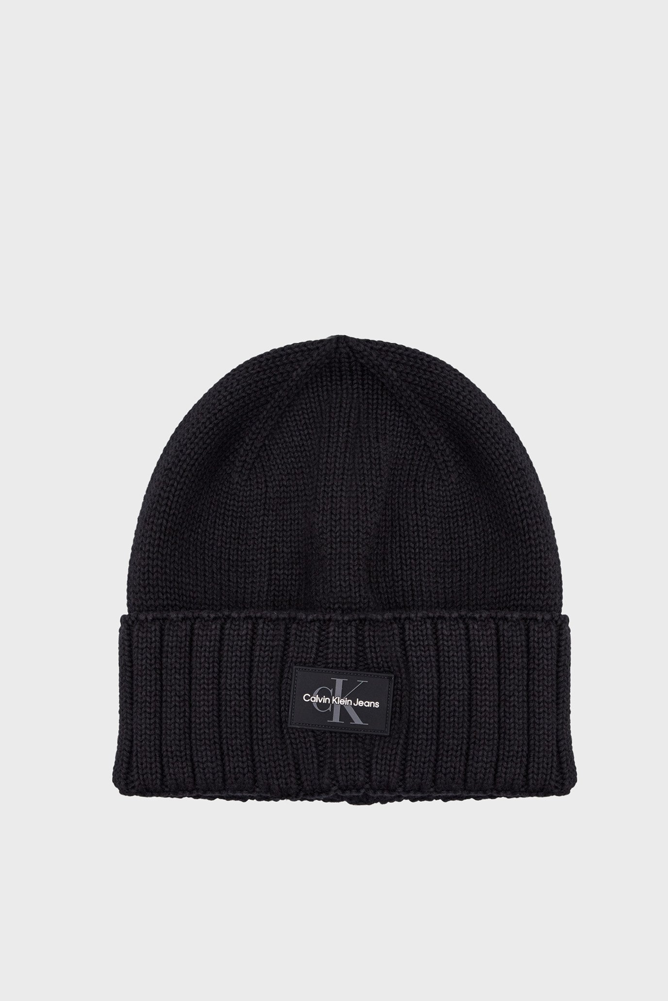 Мужская черная шапка MONO LOGO PATCH BEANIE RUB 1