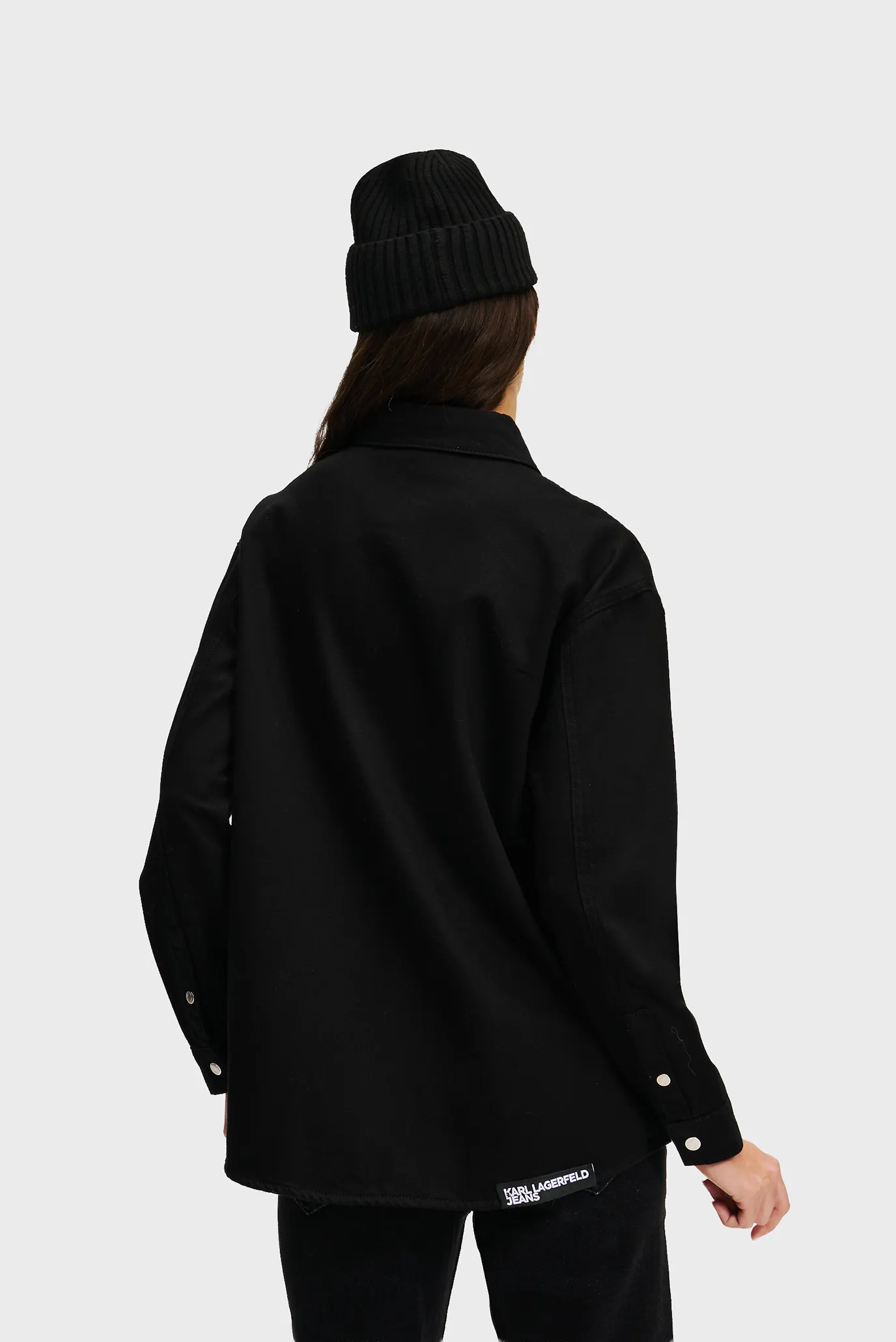 Женская черная рубашка klj overshirt 3