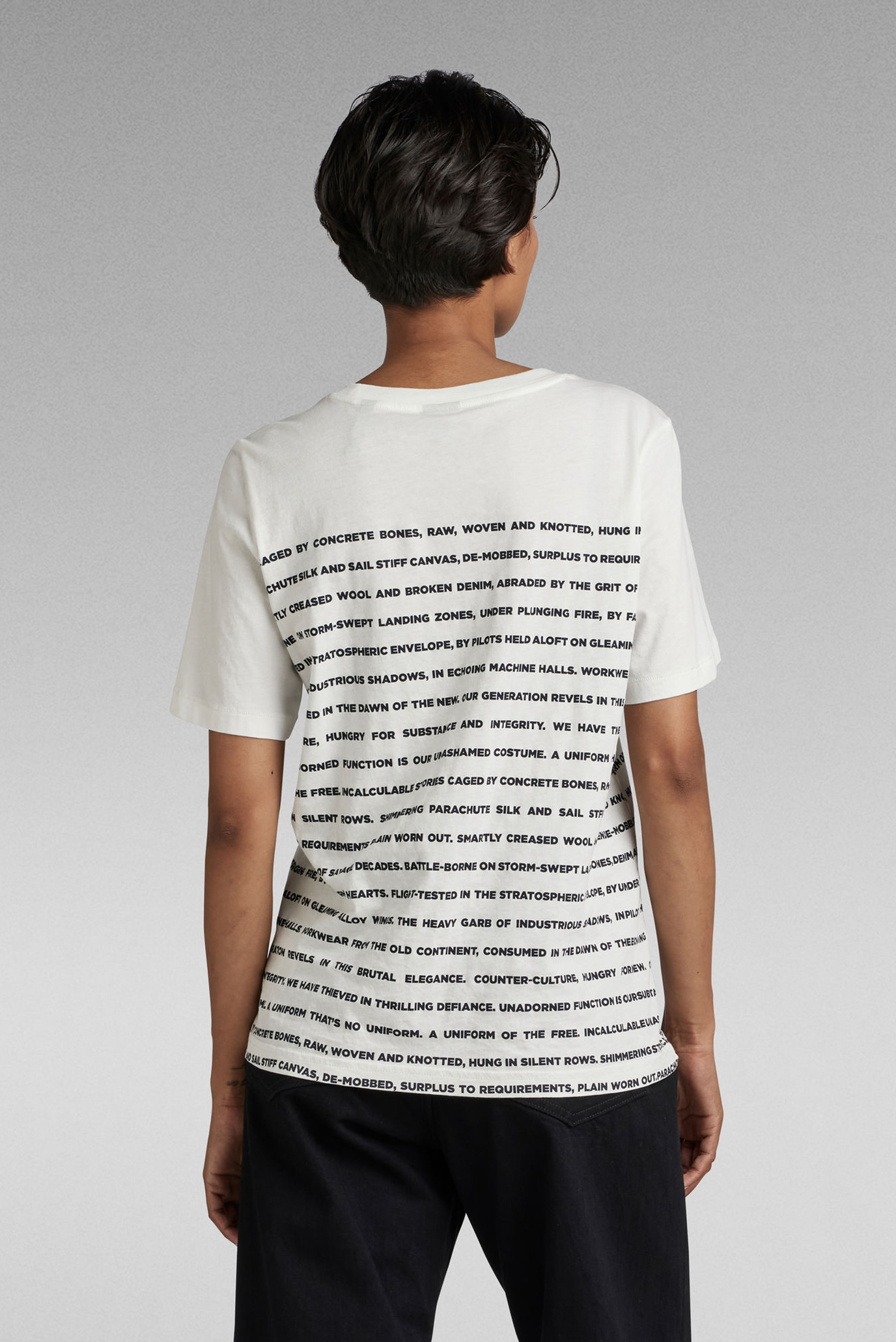 Женская белая футболка Stripe text G-Star RAW D22083,4107 — MD-Fashion
