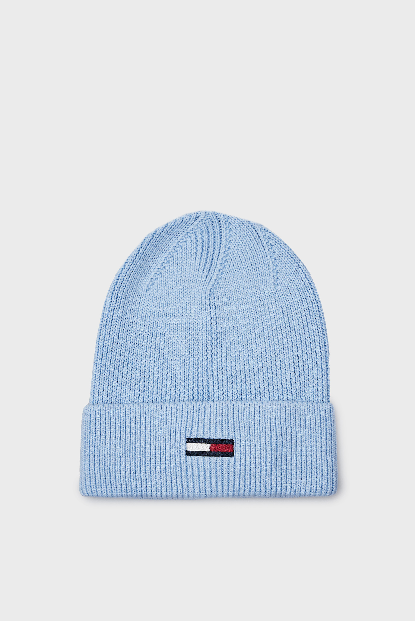 Женская голубая шапка TJW ELONGATED FLAG BEANIE 1