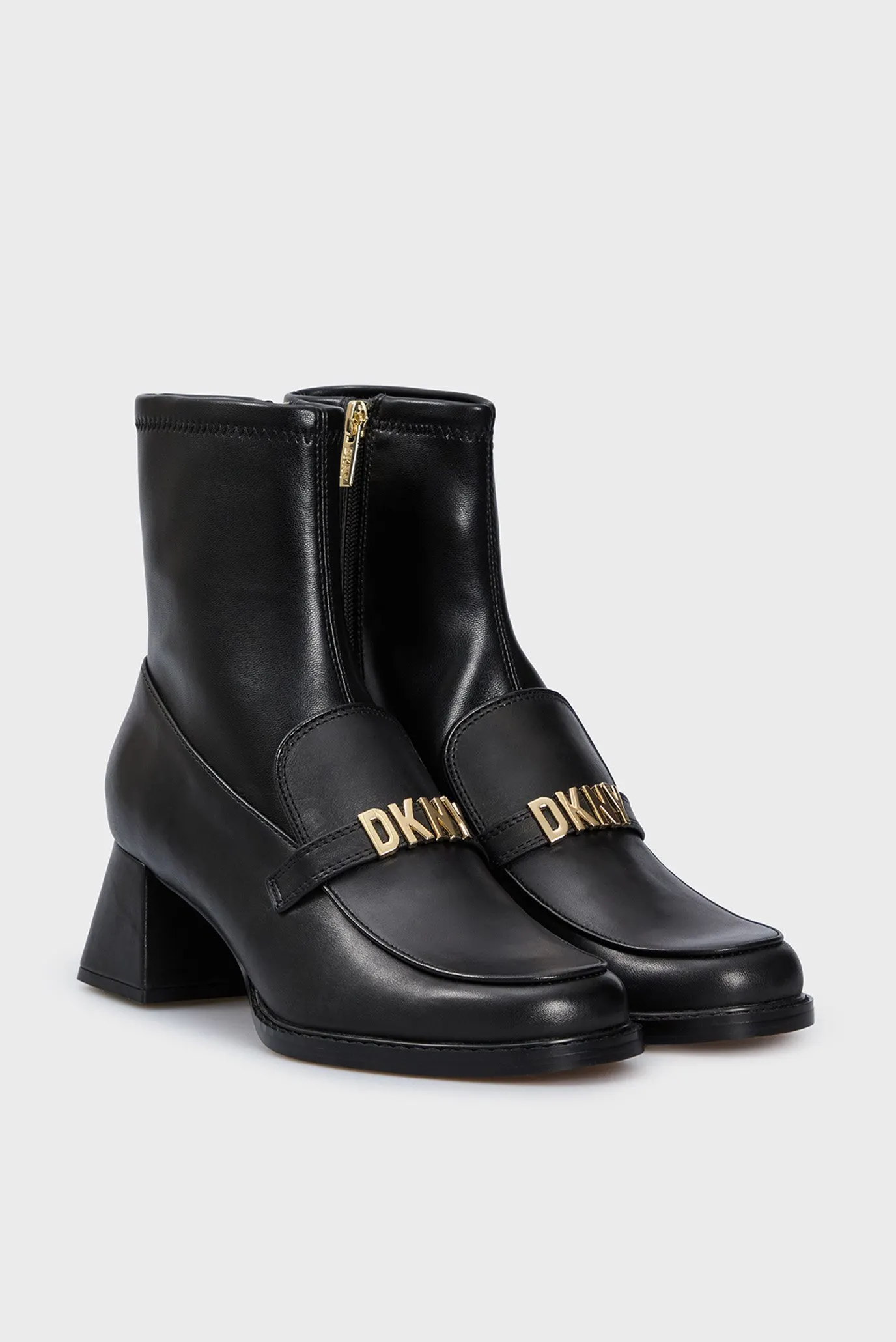 Женские черные кожаные ботильоны 3