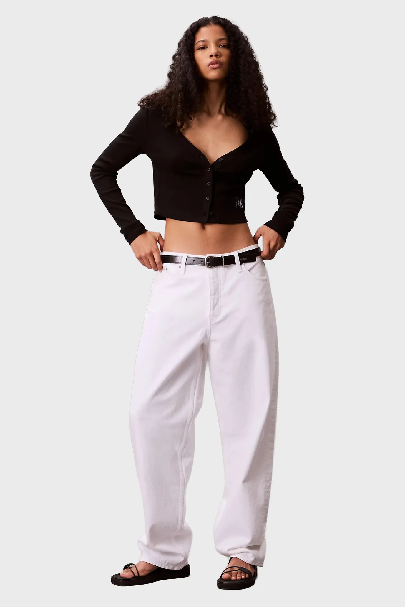 Женский черный кардиган LS WOVEN LABEL 2