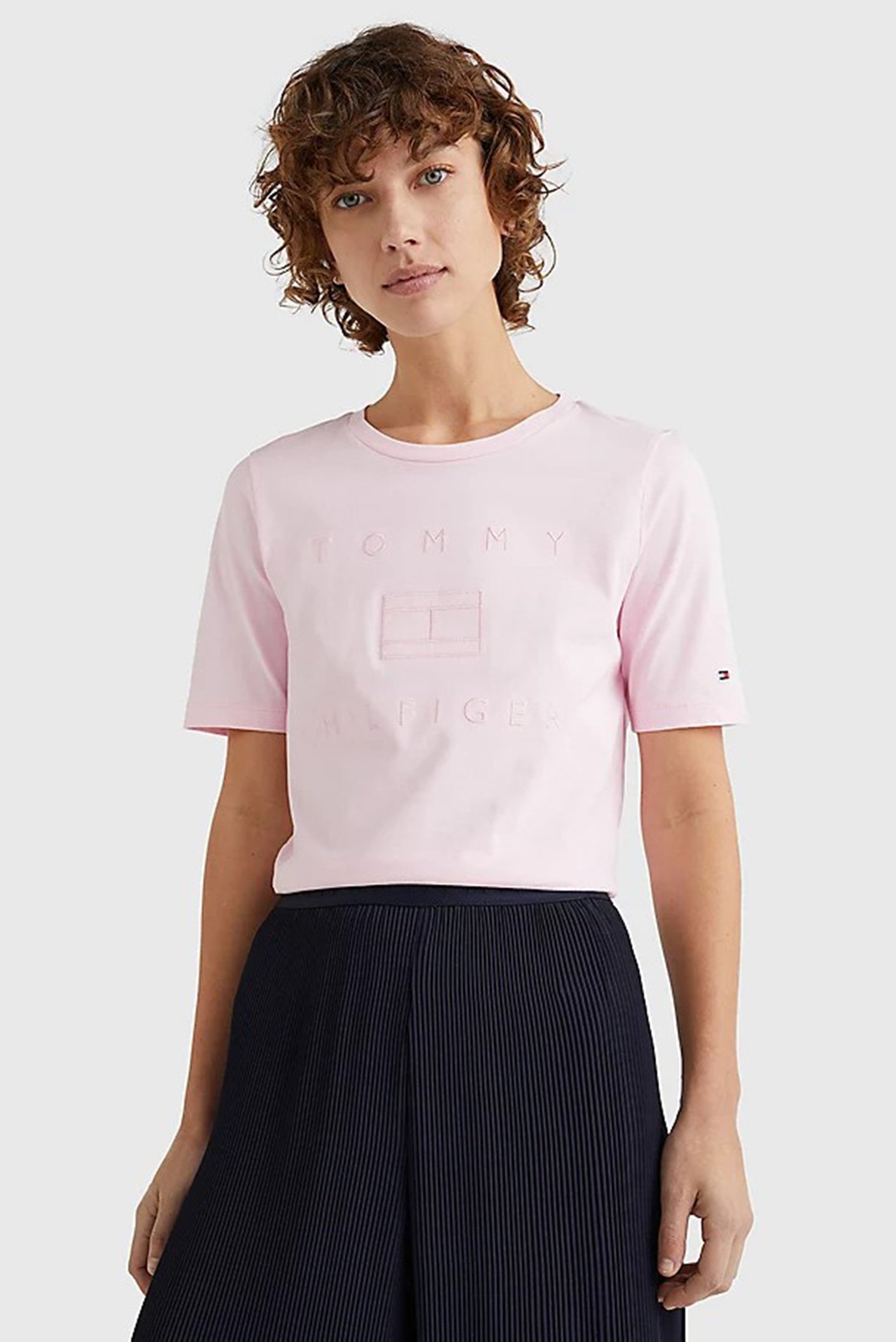 Женская розовая футболка REGULAR METALLIC C-NK TEE 1