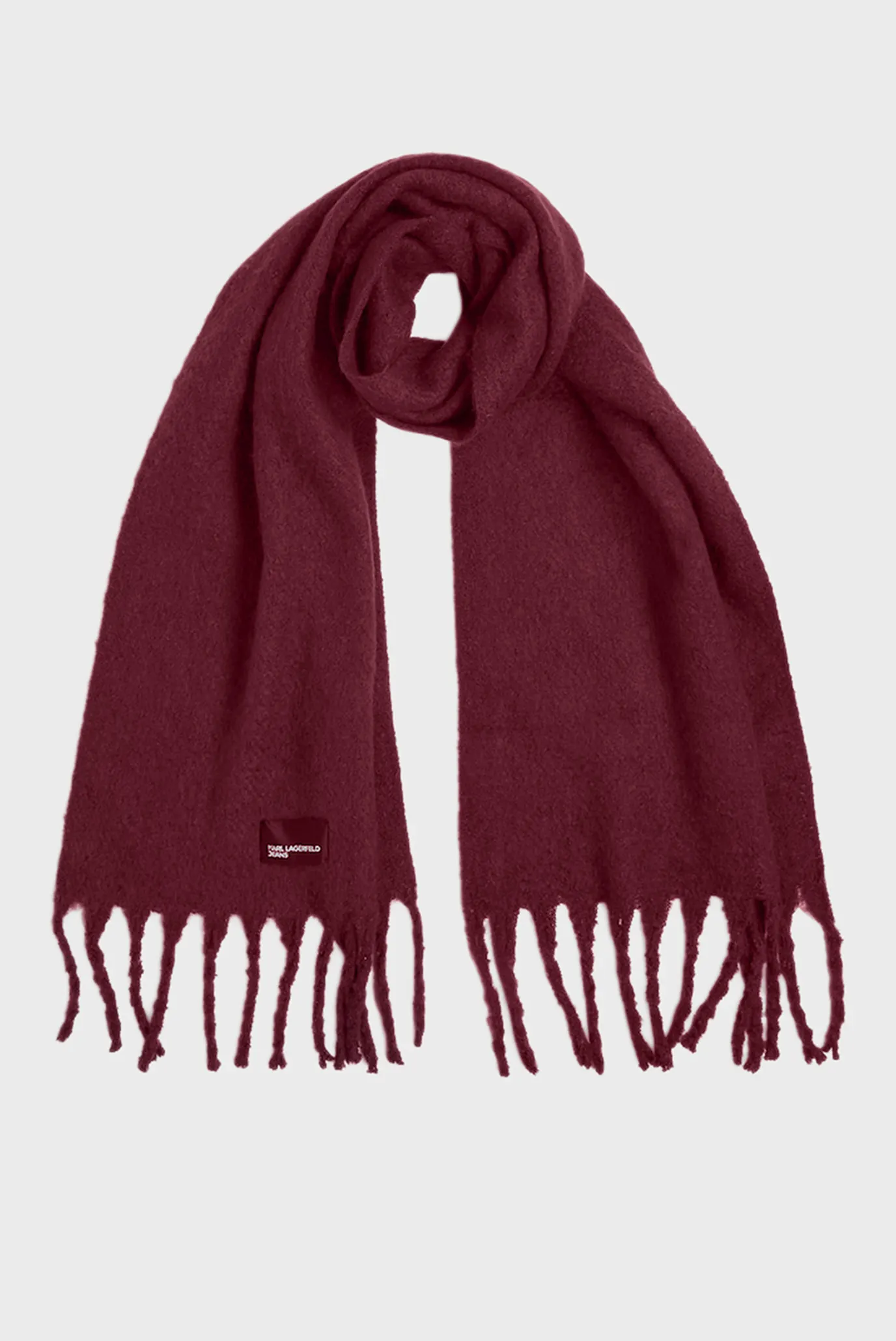 Женский бордовый шарф chunky 1