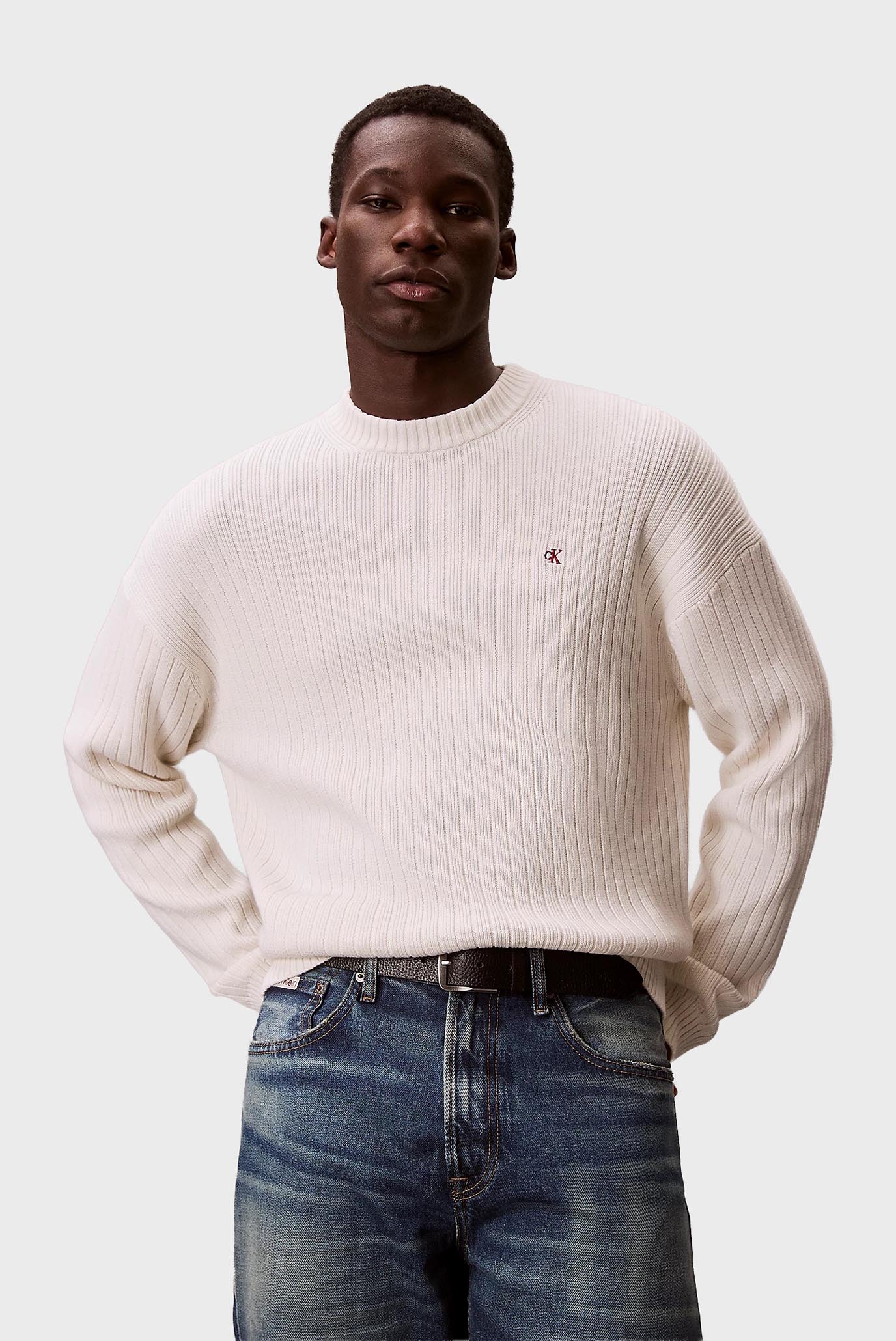 Мужской белый джемпер VERTICAL TEXTURE Белый M Calvin Klein Jeans LV04RD314G Мужской белый джемпер VERTICAL TEXTURE Белый M Calvin Klein Jeans LV04RD314G