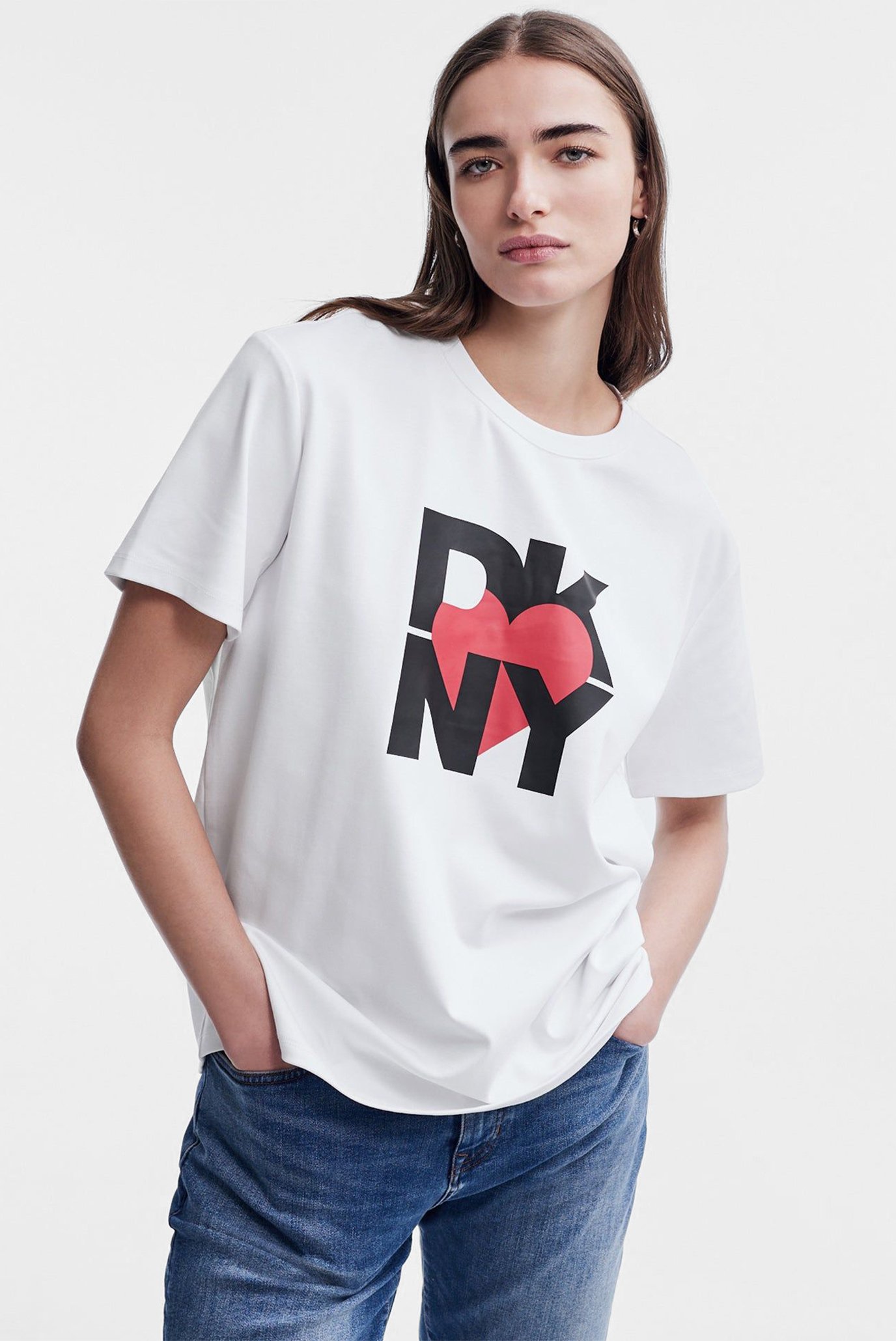Женская белая футболка Белый L DKNY D2B4A143 Женская белая футболка Белый L DKNY D2B4A143