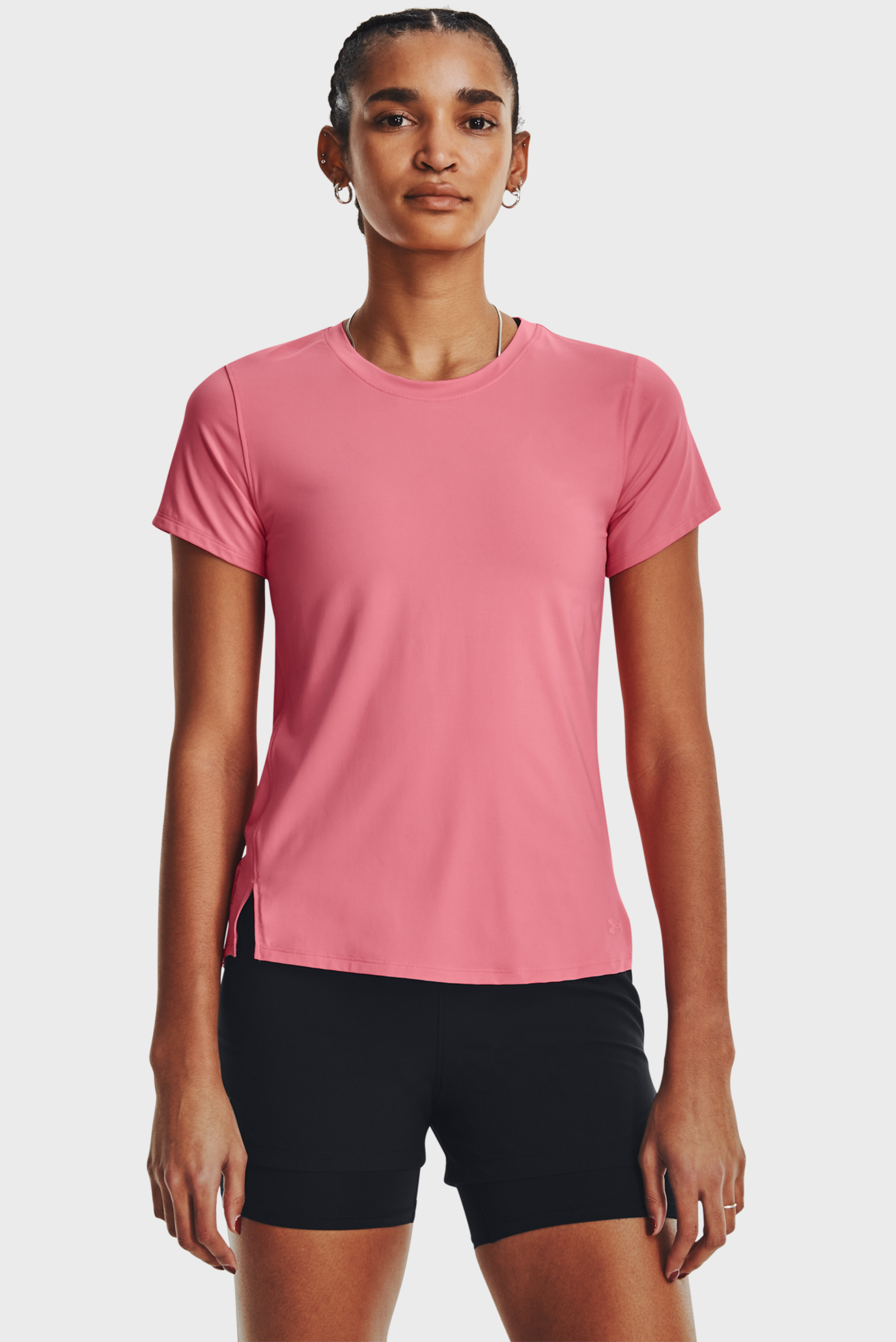 Женская розовая футболка UA Iso-Chill Laser Tee 1
