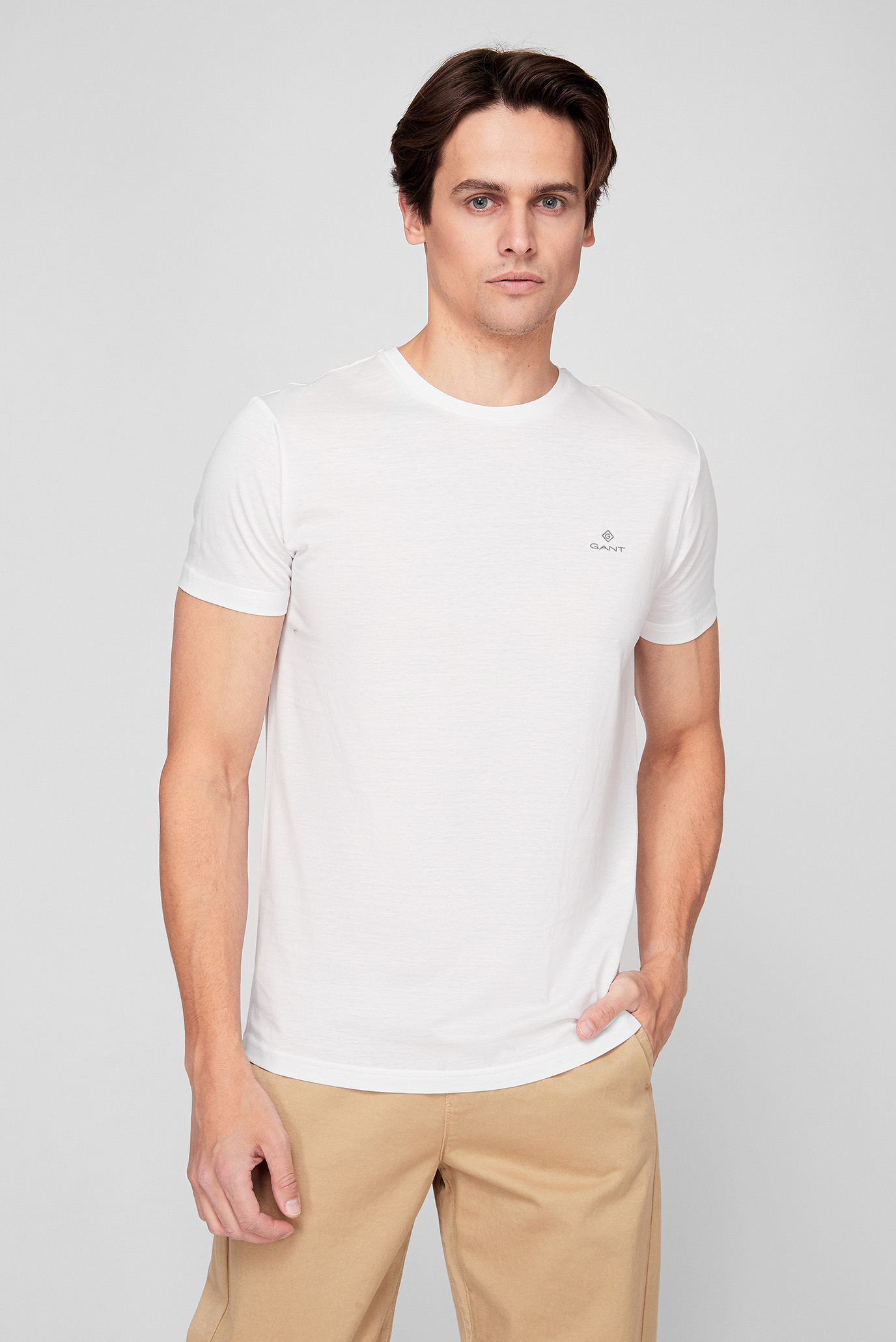 Чоловіча біла футболка SLIM MERCERIZED SS 1
