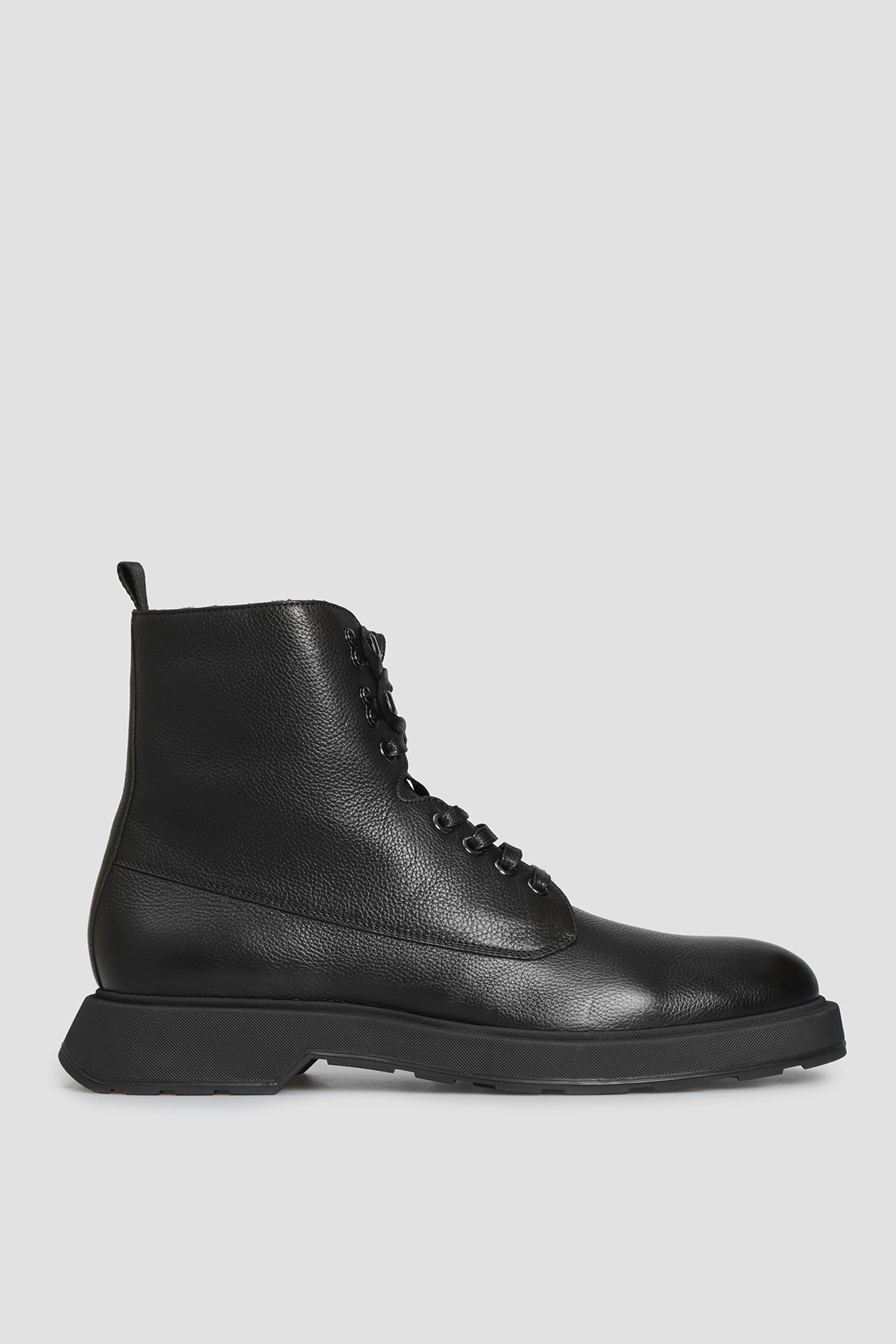 Мужские черные кожаные ботинки 1