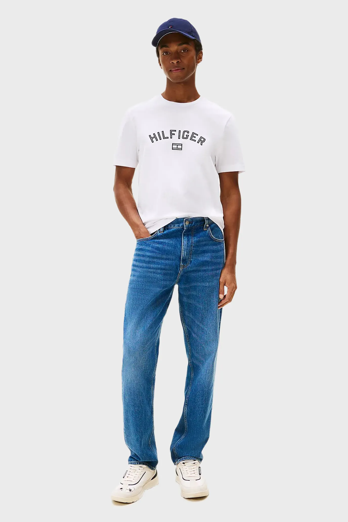 Чоловіча біла футболка HILFIGER FLOCK TEE 2