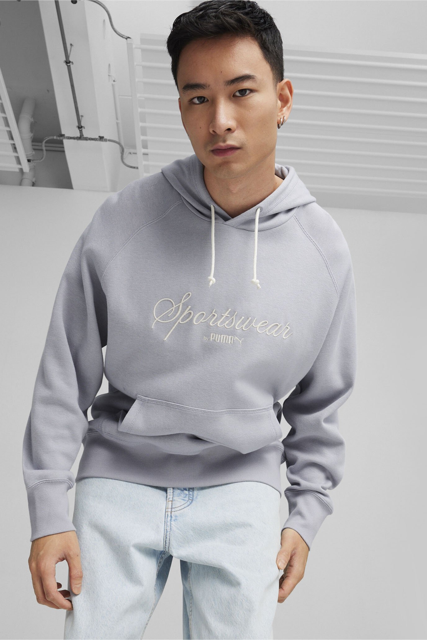 Мужское серое худи CLASSICS+ Men's Hoodie 1