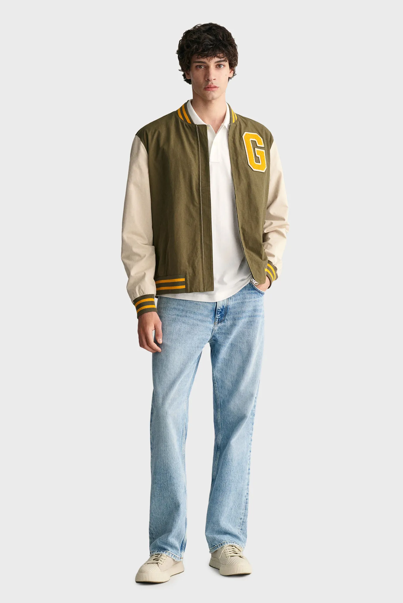 Мужское белое поло REG SHIELD SS PIQUE POLO 2