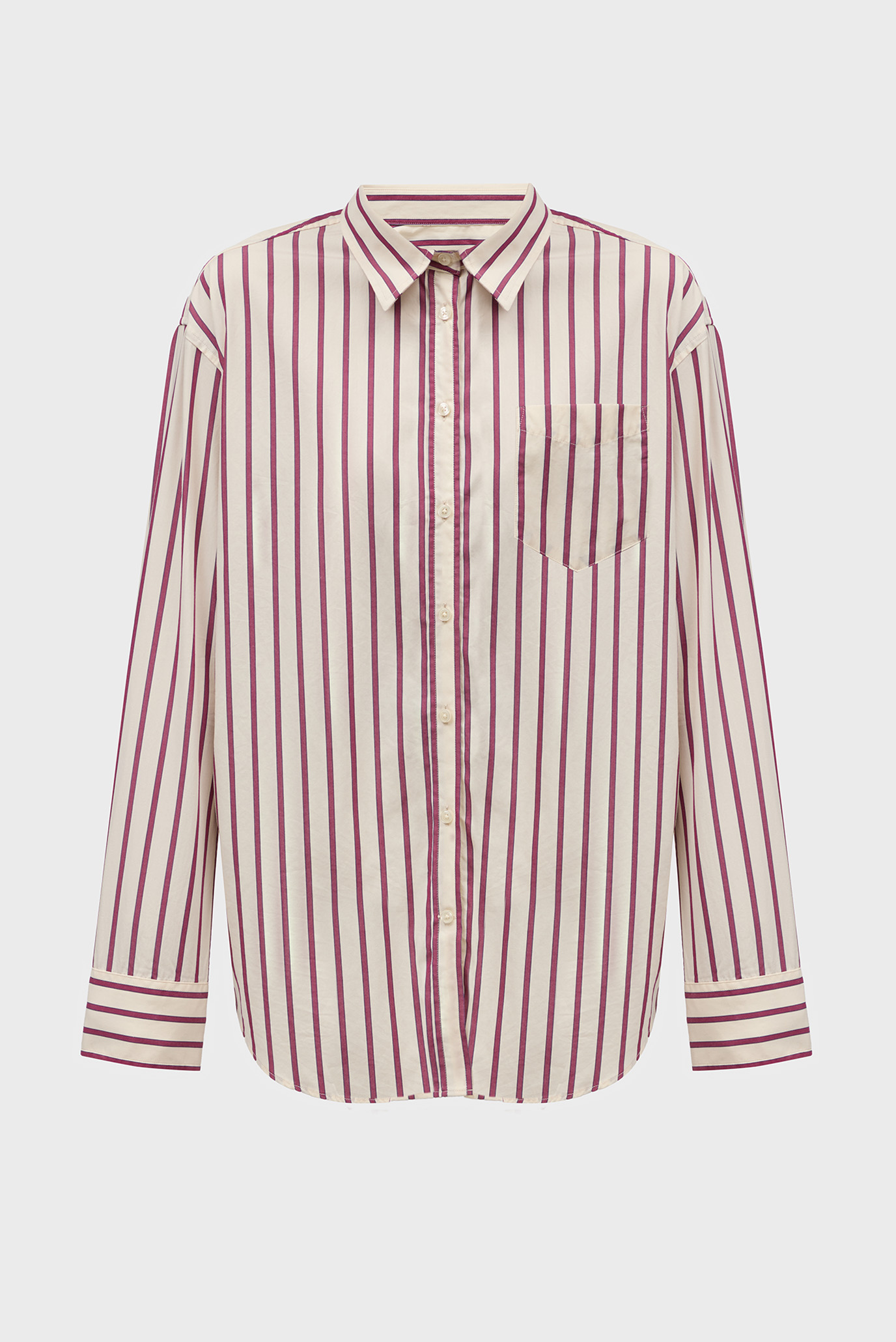 Женская бежевая рубашка в полоску REL STRIPED POPLIN SHIRT 1