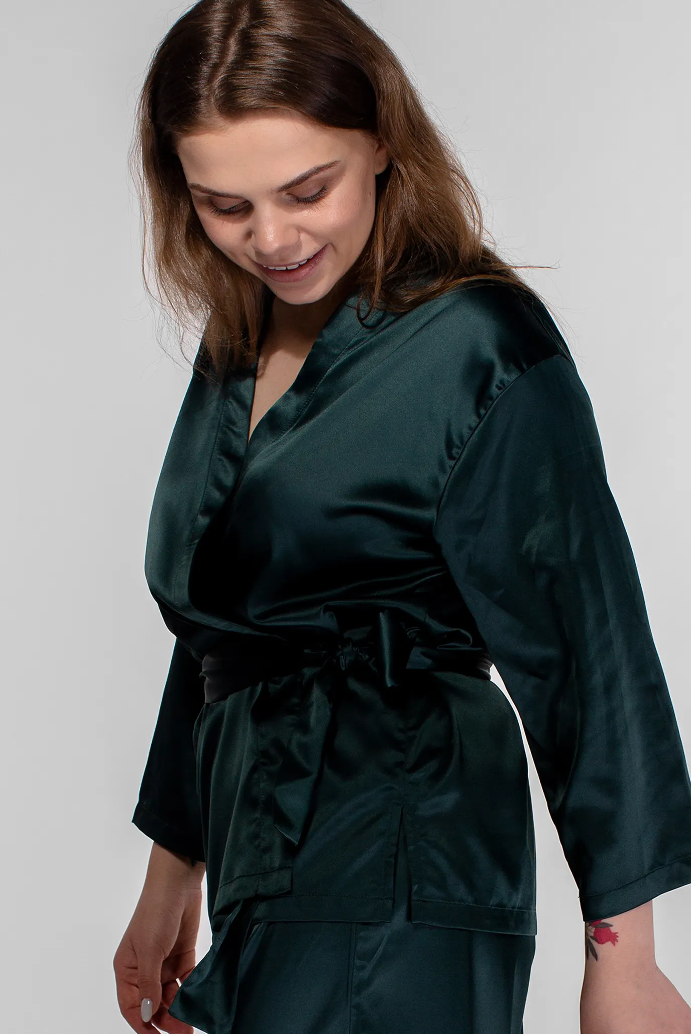 Жіночий темно-зелений кардиган 6