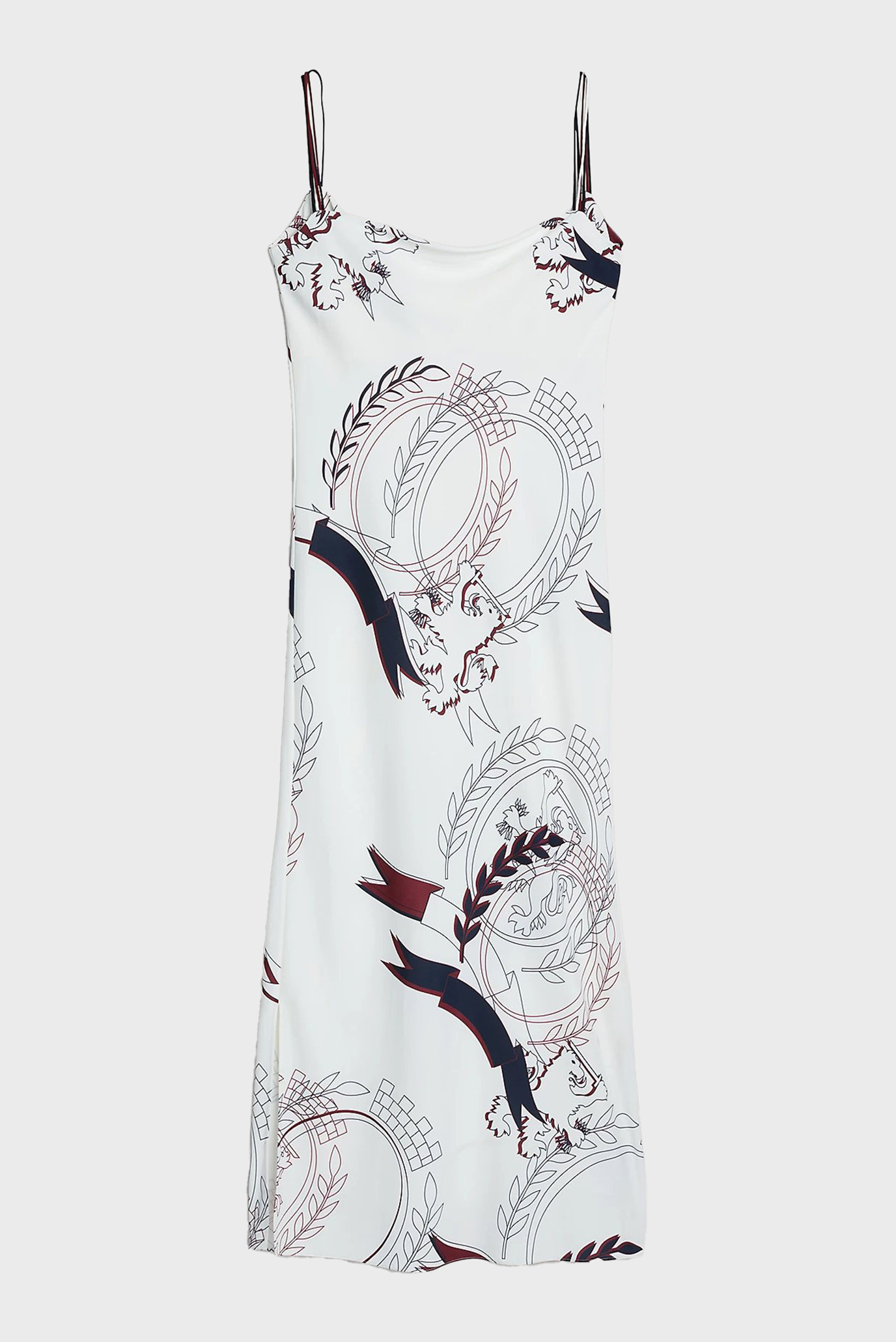 Женское белое платье с узором THC SLICED CREST SLIP DRESS 1