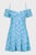 Женское голубое платье с узором OFF SHOULDER MINI