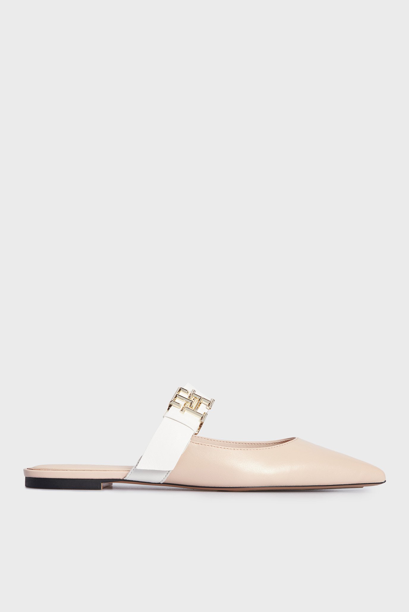 Женские бежевые кожаные мюли TH POINTY FEMININE MULE 1