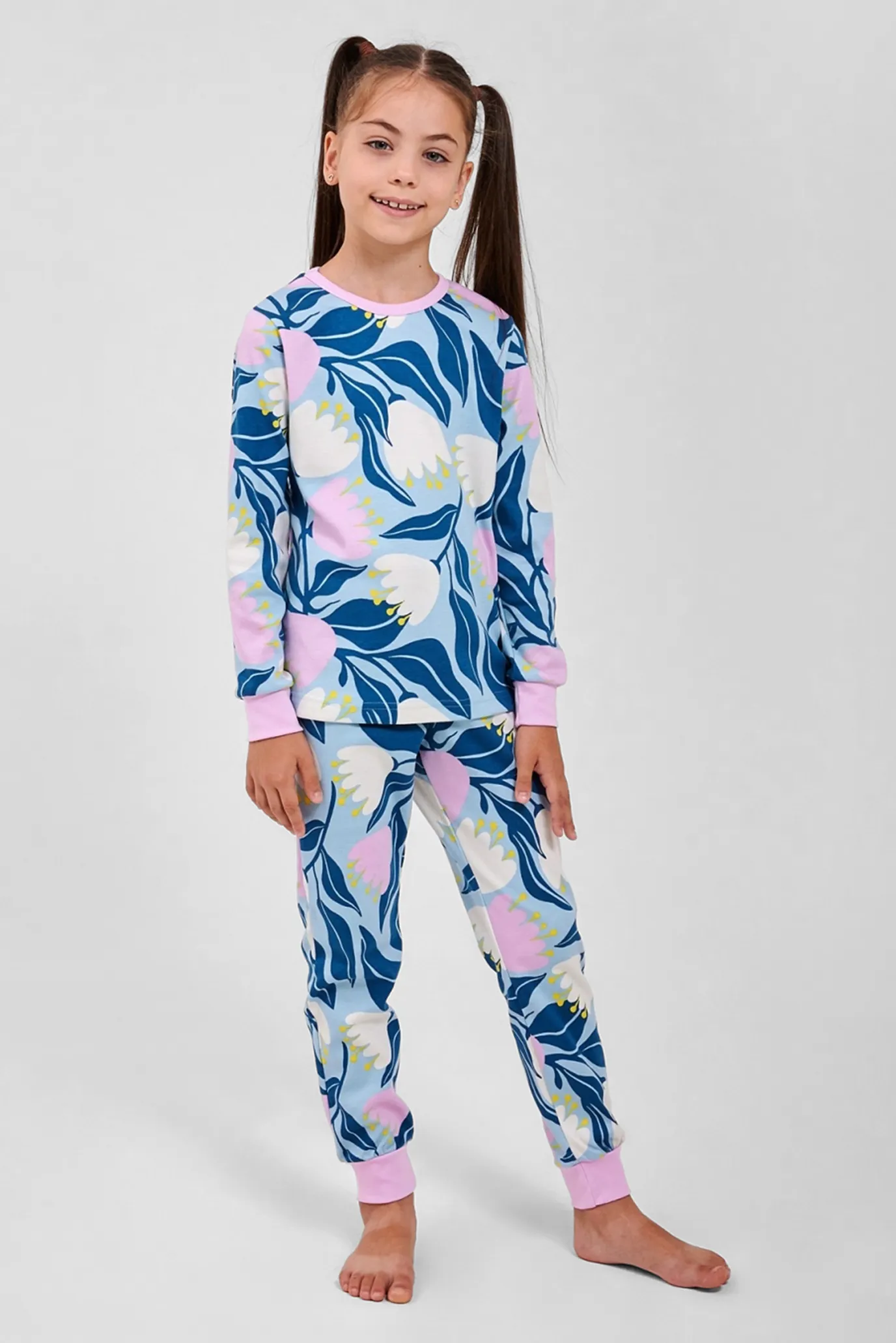Детская пижама с узором (лонгслив, брюки) 3