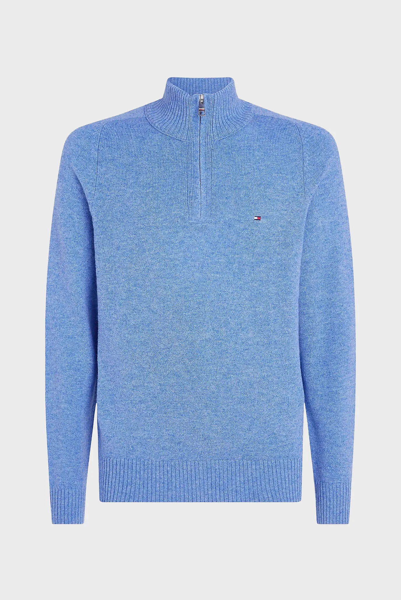 Мужская голубая шерстяная кофта LAMBSWOOL ZIP MOCK 5