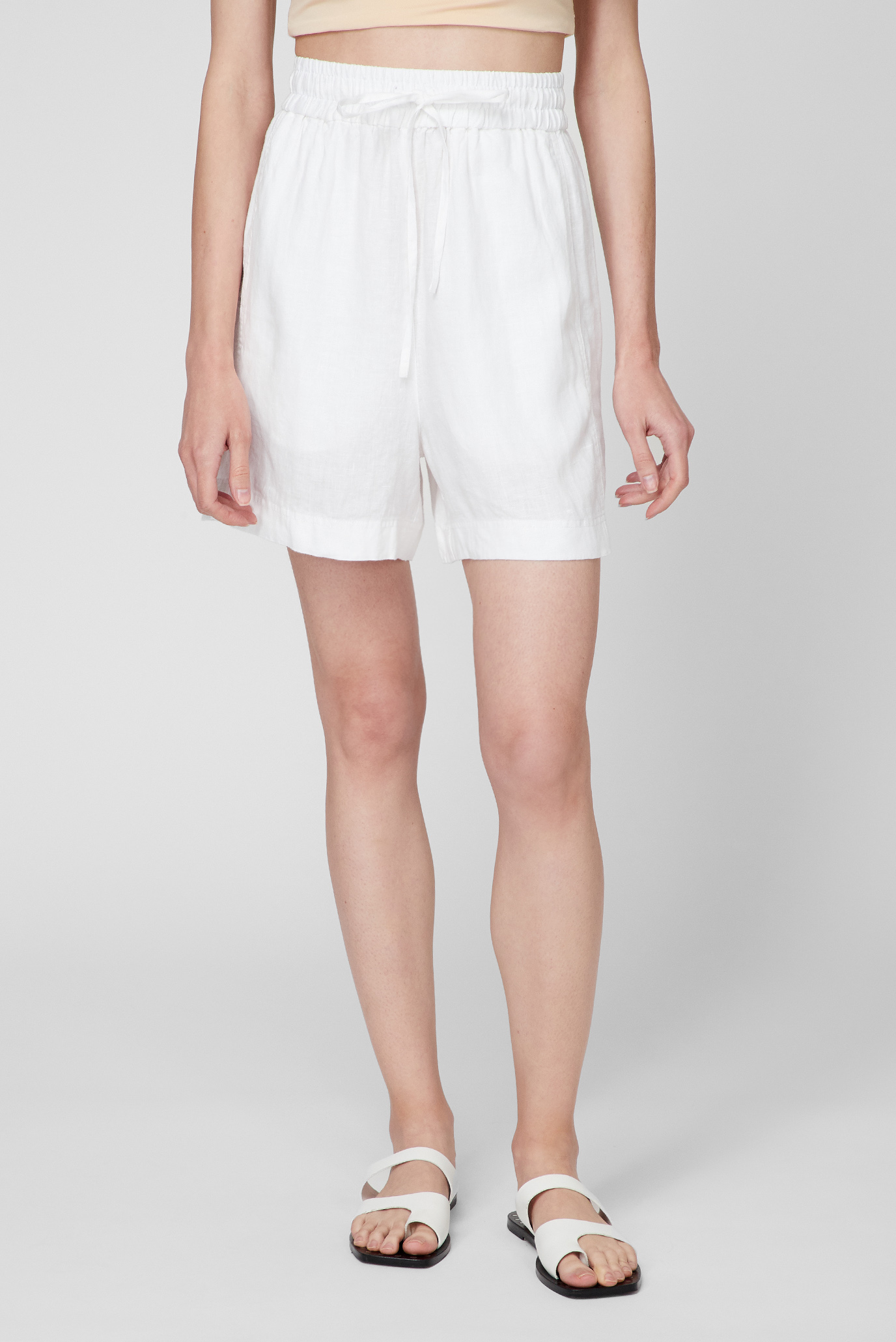 Жіночі білі лляні шорти 1