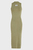 Женское оливковое платье WASHED RIB LABEL LONG