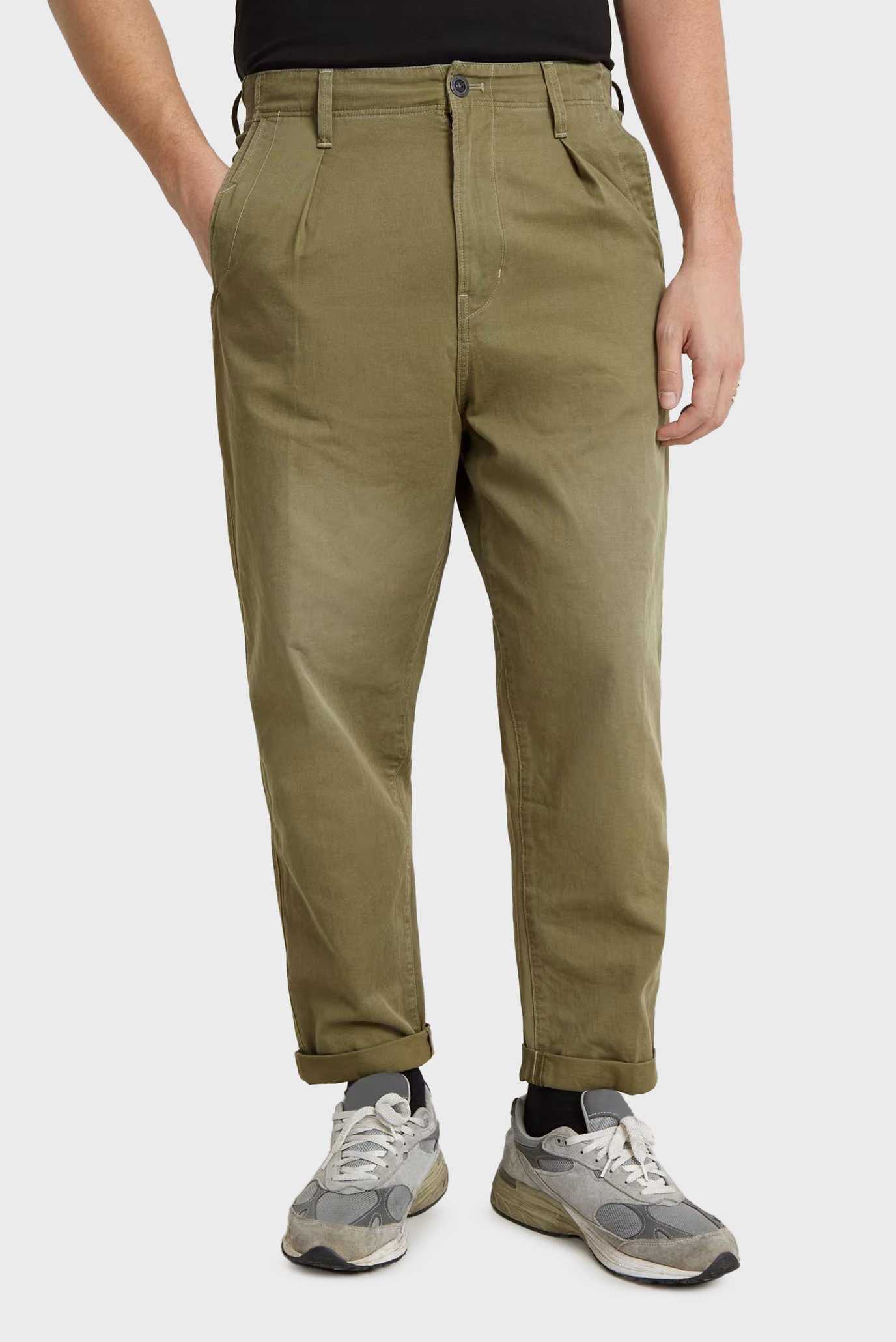 Мужские оливковые чиносы Pleated Chino Relaxed 1