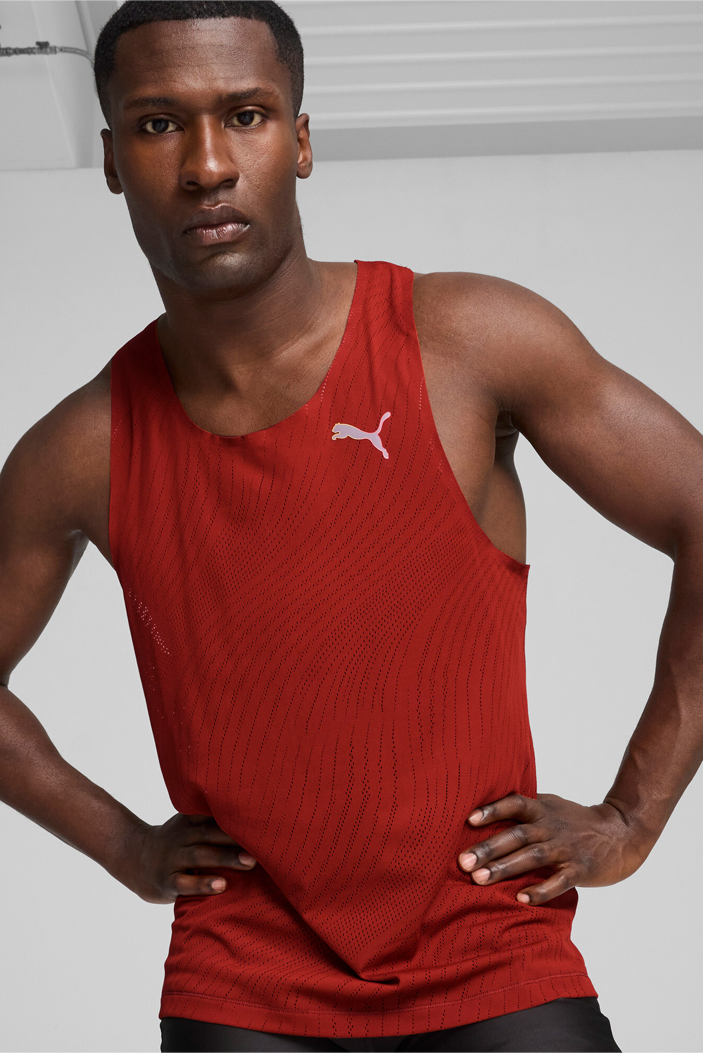 Мужская красная майка RUN ULTRASPUN Men's Running Singlet 1