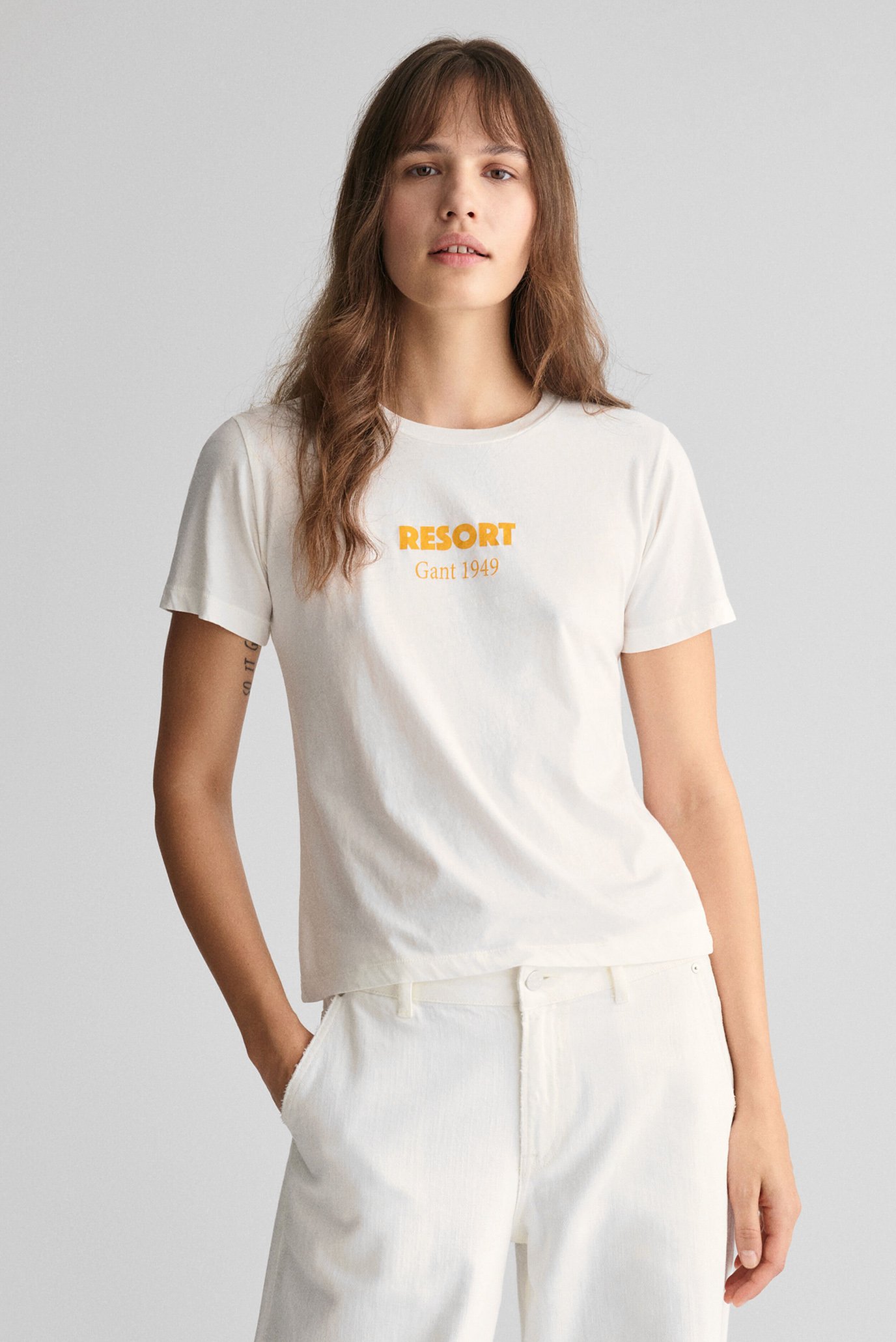 Жіноча біла футболка REG GANT RESORT SS 1