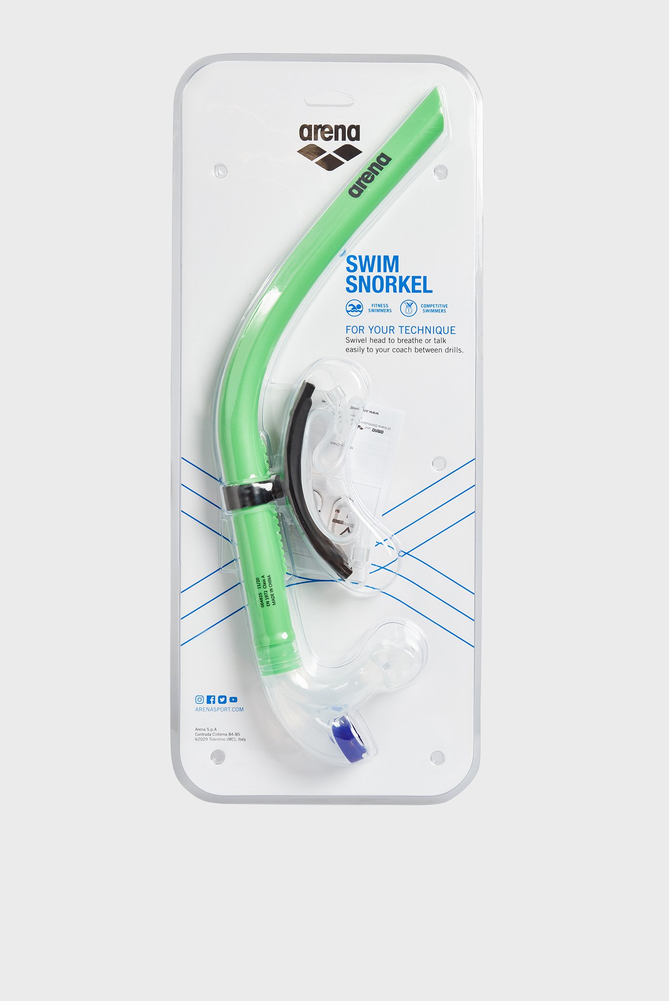 Зелена трубка для плавання SWIM SNORKEL III 1