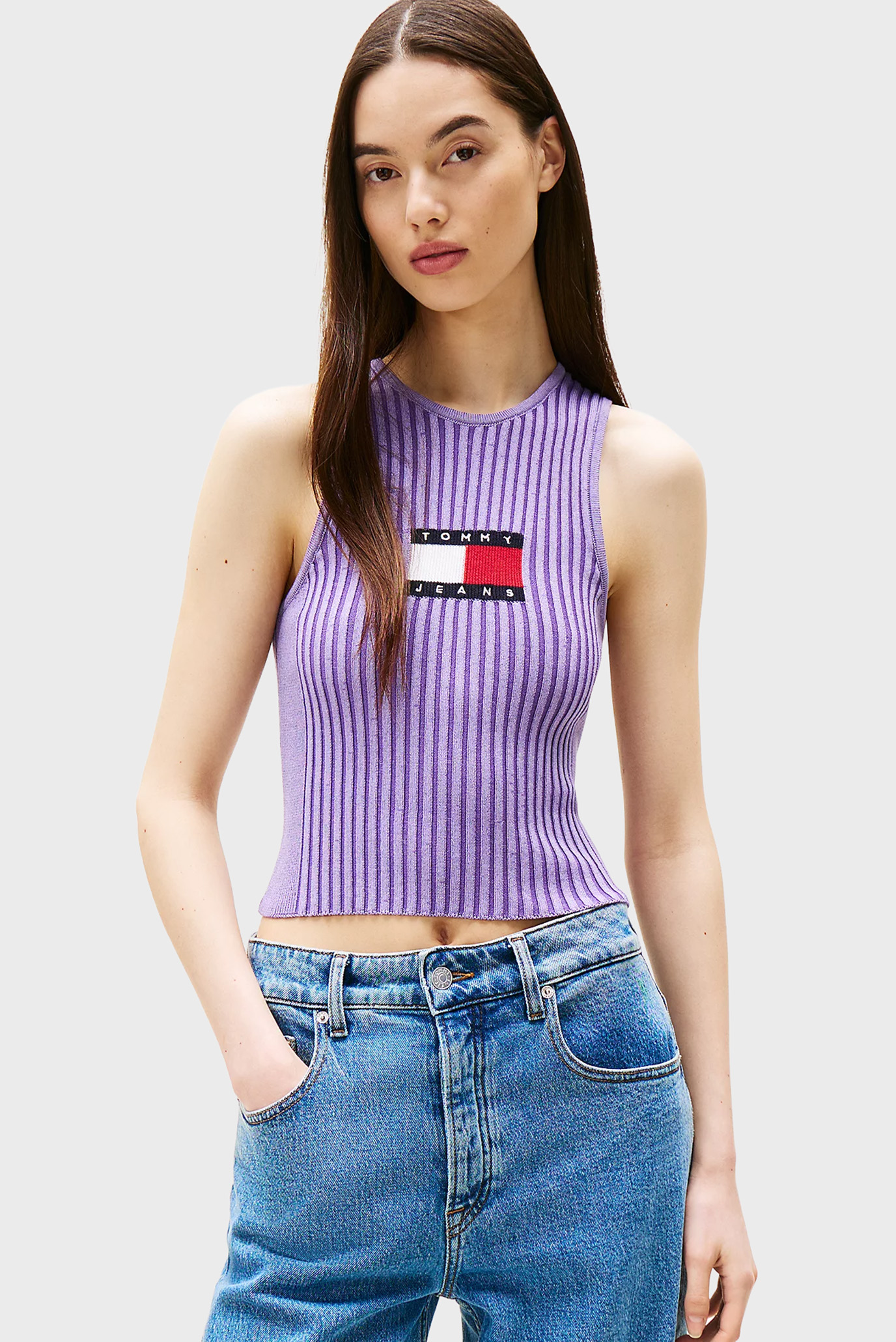 Женский сиреневый топ TJW RIB RACER TANK Сиреневый XS Tommy Jeans DW0DW20975 Женский сиреневый топ TJW RIB RACER TANK Сиреневый XS Tommy Jeans DW0DW20975