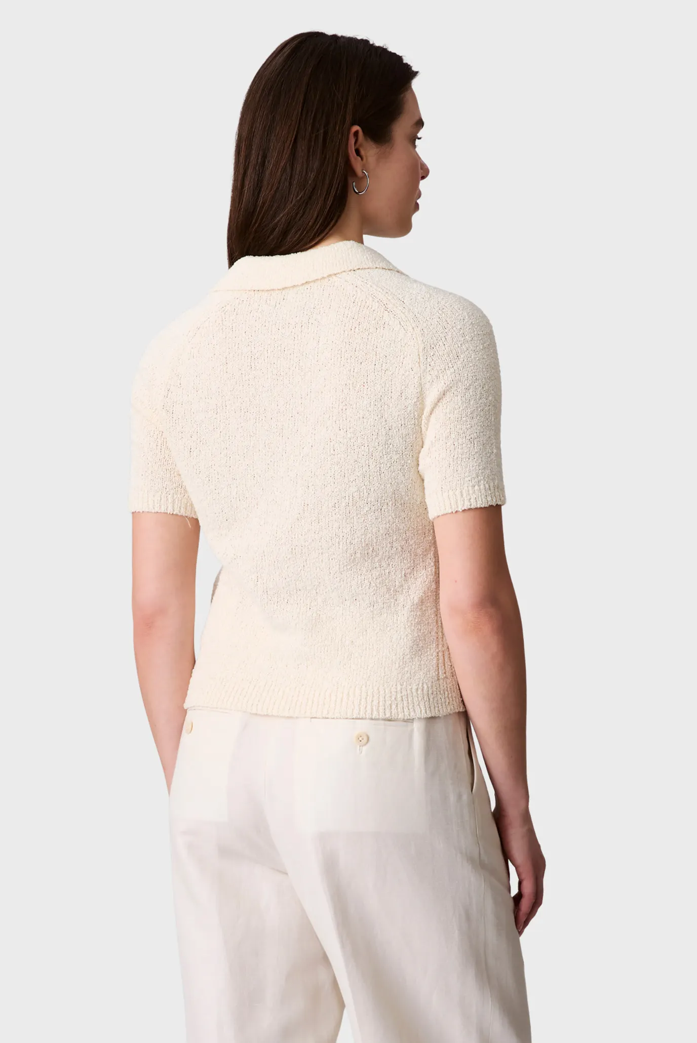 Женское белое поло Summer Boucle 3