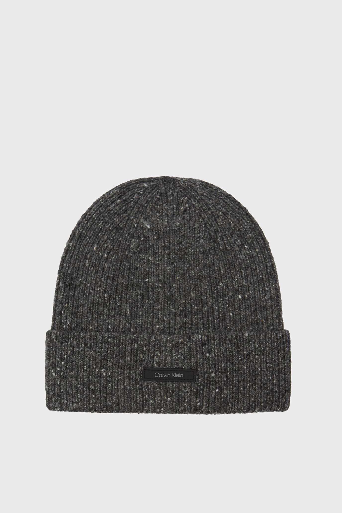 Мужская темно-серая шерстяная шапка WOOL MELANGE BEANIE 1