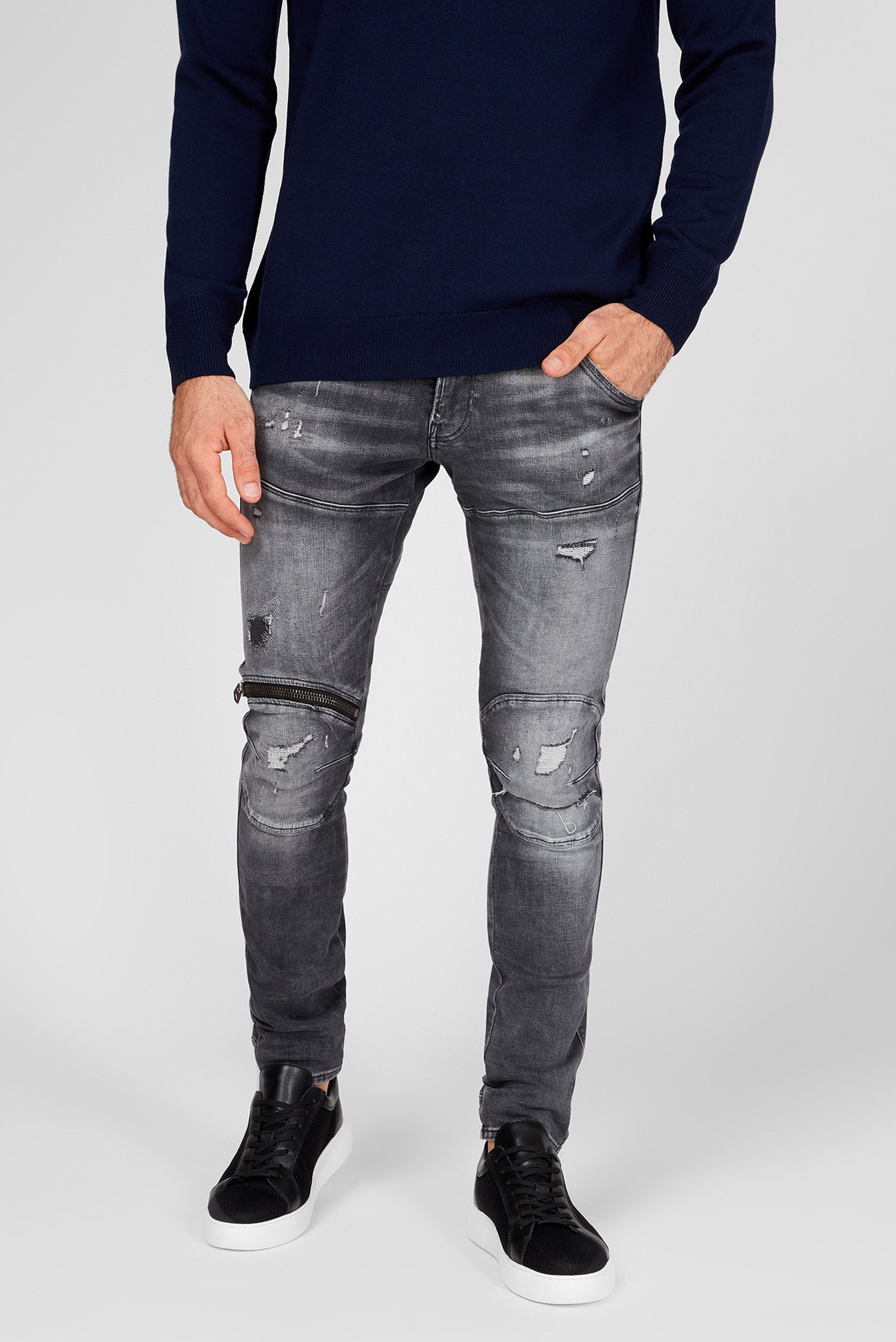 Мужские серые джинсы 5620 3D Zip Knee Skinny Originals 1